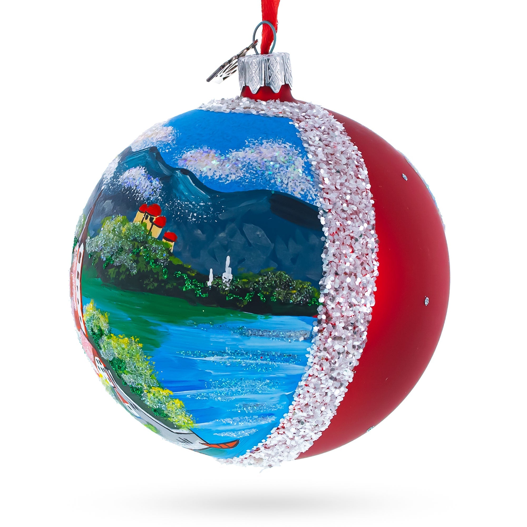 Lake Bled, Slovenia Glass Ball Christmas Ornament 4 Inches
