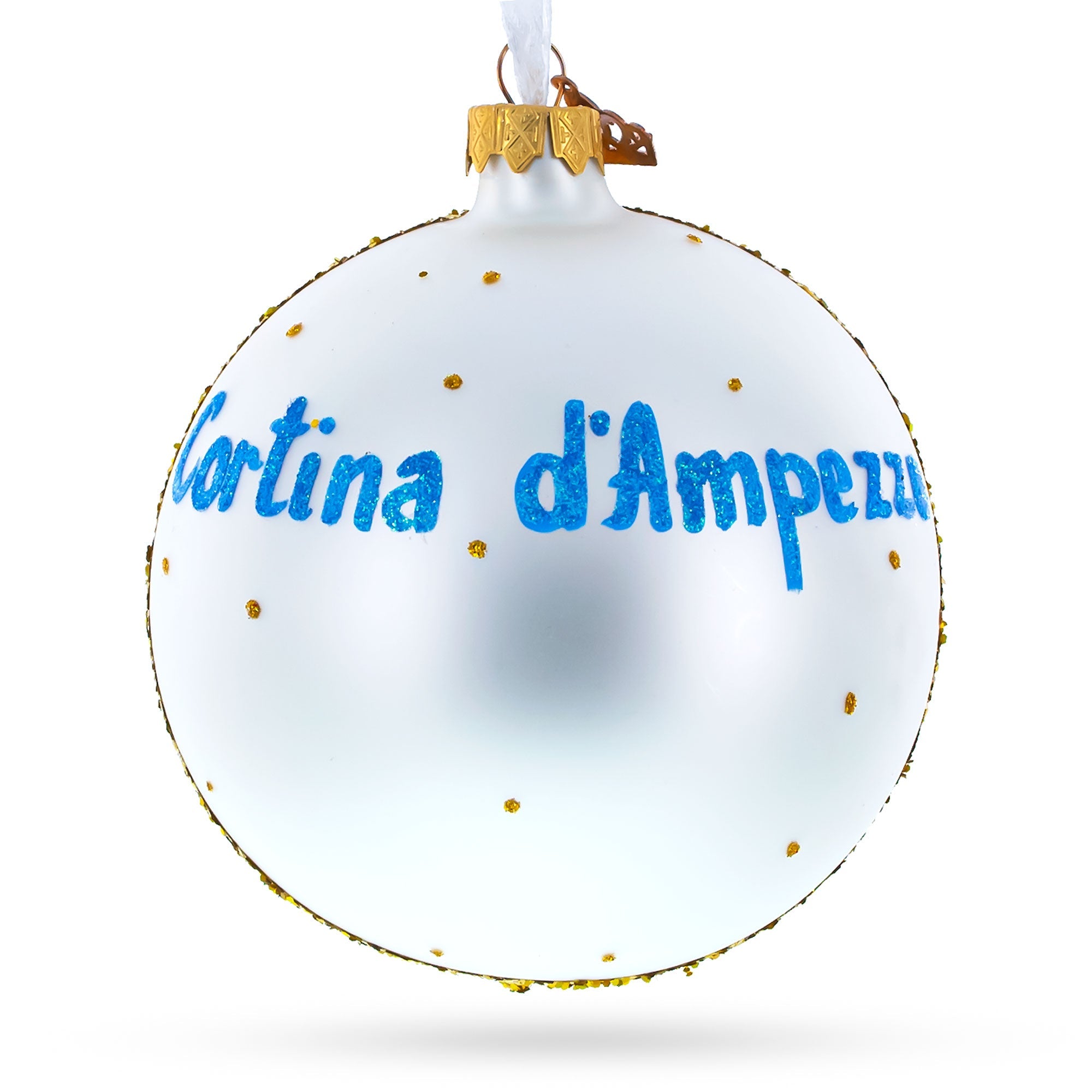 Cortina d'Ampezzo Ski Resort, Italy Glass Ball Christmas Ornament 4 Inches