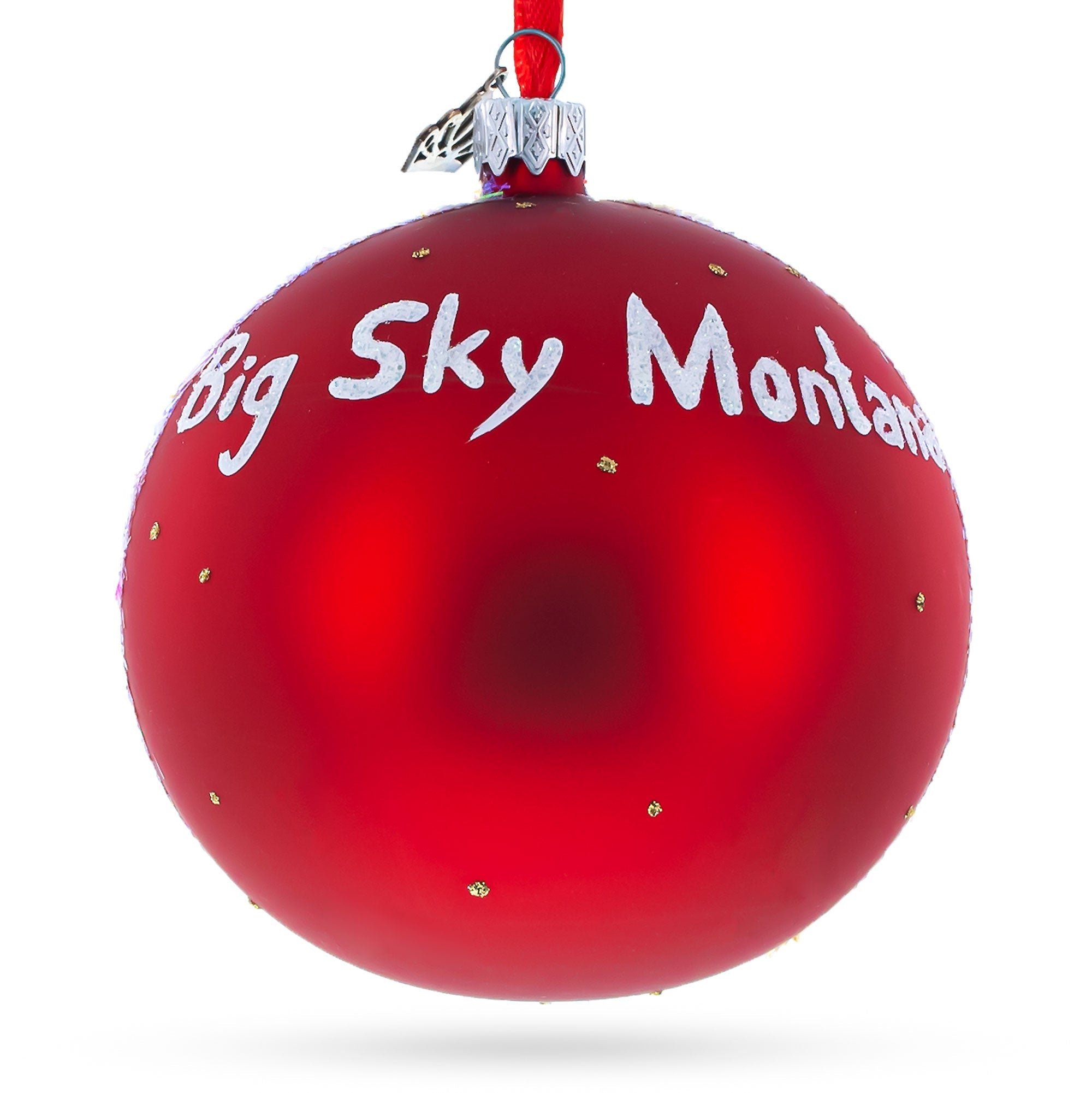Big Sky Ski Resort, Montana Glass Ball Christmas Ornament 4 Inches