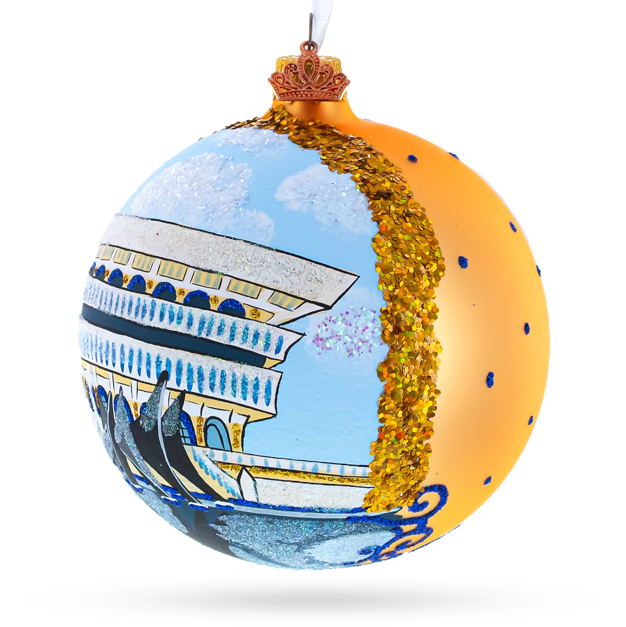 New York State Museum, Albany, New York Glass Ball Christmas Ornament 4 Inches