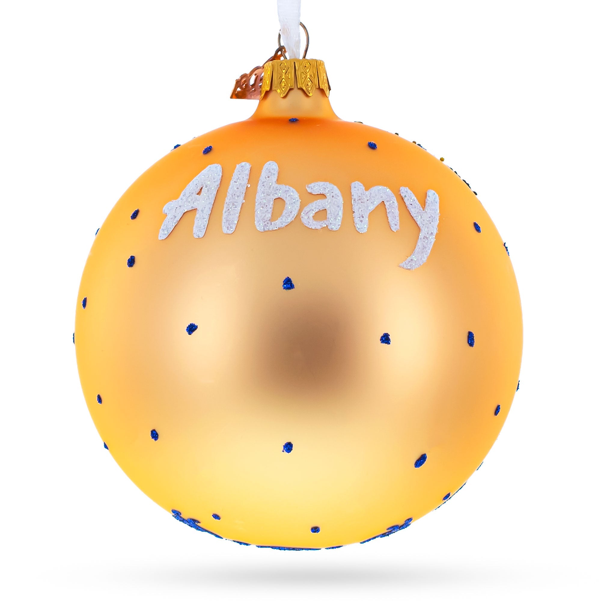 New York State Museum, Albany, New York Glass Ball Christmas Ornament 4 Inches