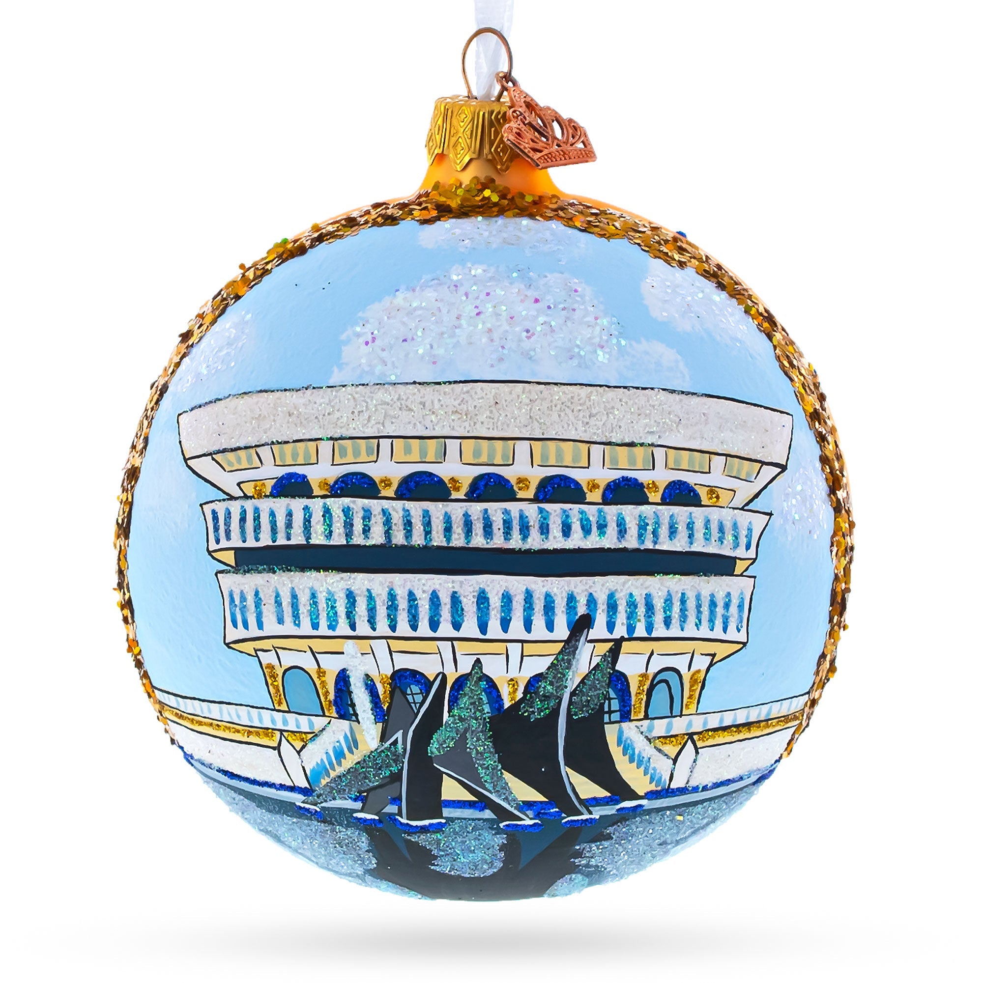 New York State Museum, Albany, New York Glass Ball Christmas Ornament 4 Inches