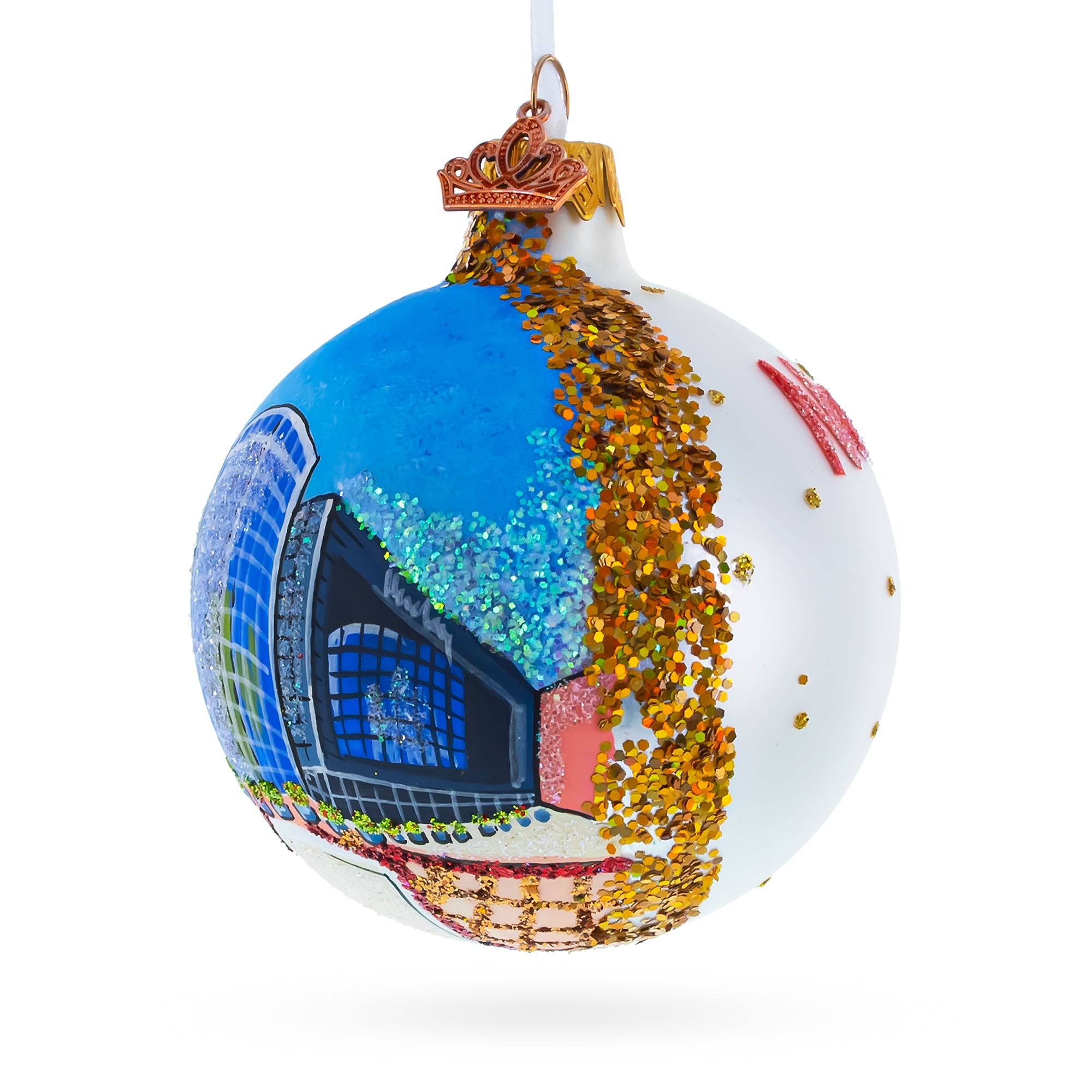 Prudential Center, Newark, New Jersey Glass Ball Christmas Ornament 3.25 Inches