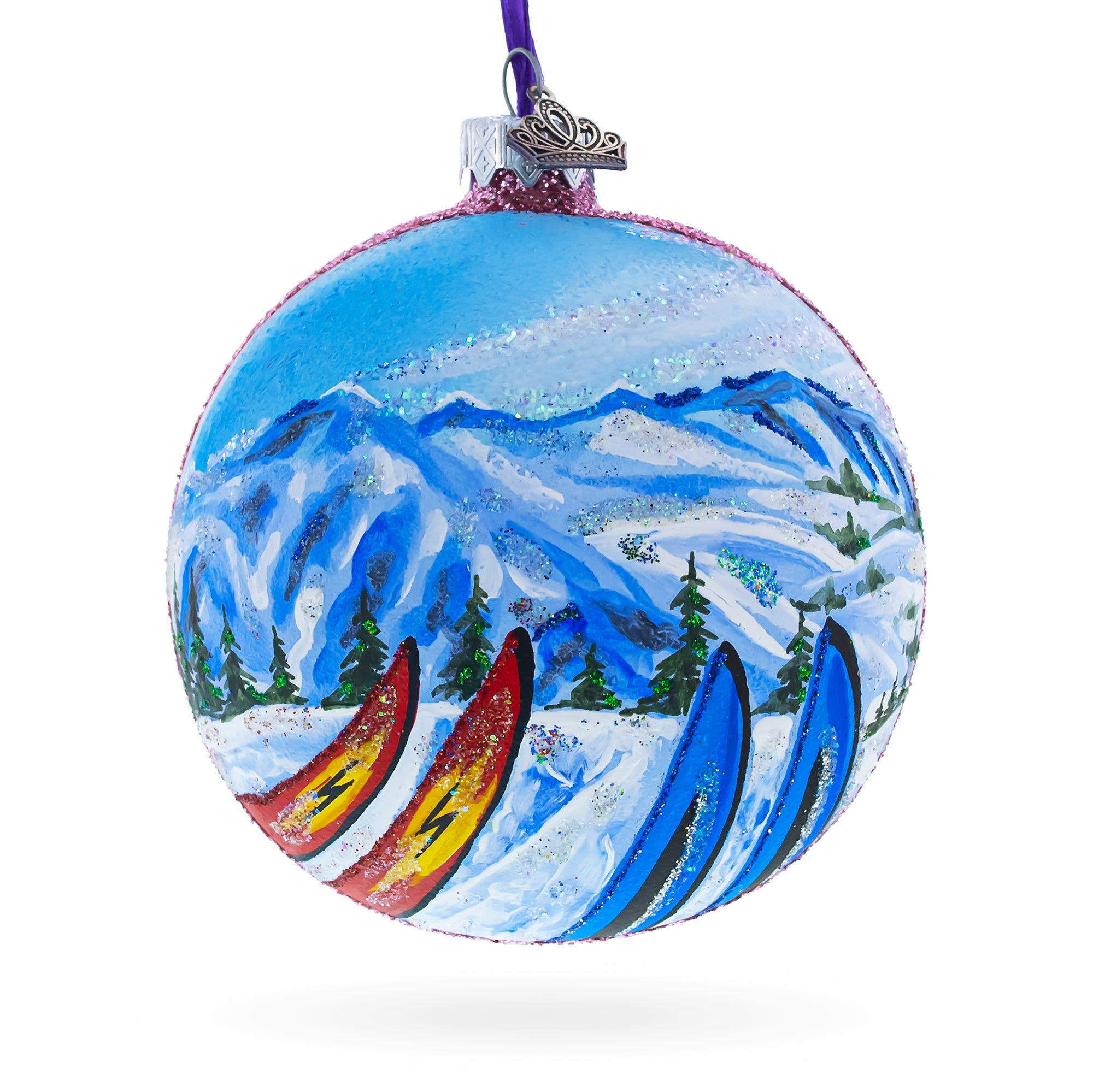 Park City Ski Resort, Utah Glass Ball Christmas Ornament 4 Inches