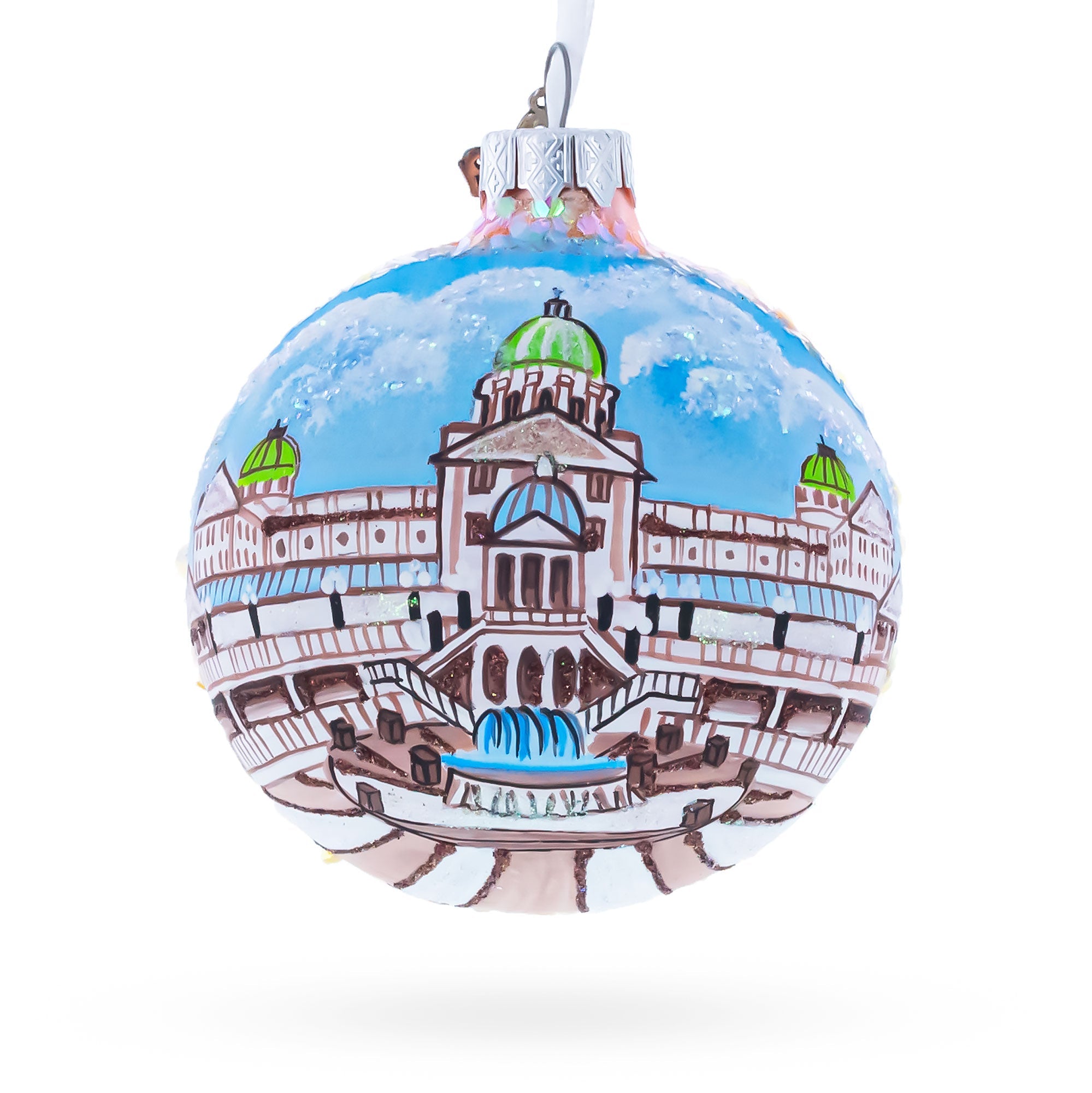 Pennsylvania State Capitol, Harrisburg, Pennsylvania Glass Ball Christmas Ornament 3.25 Inches