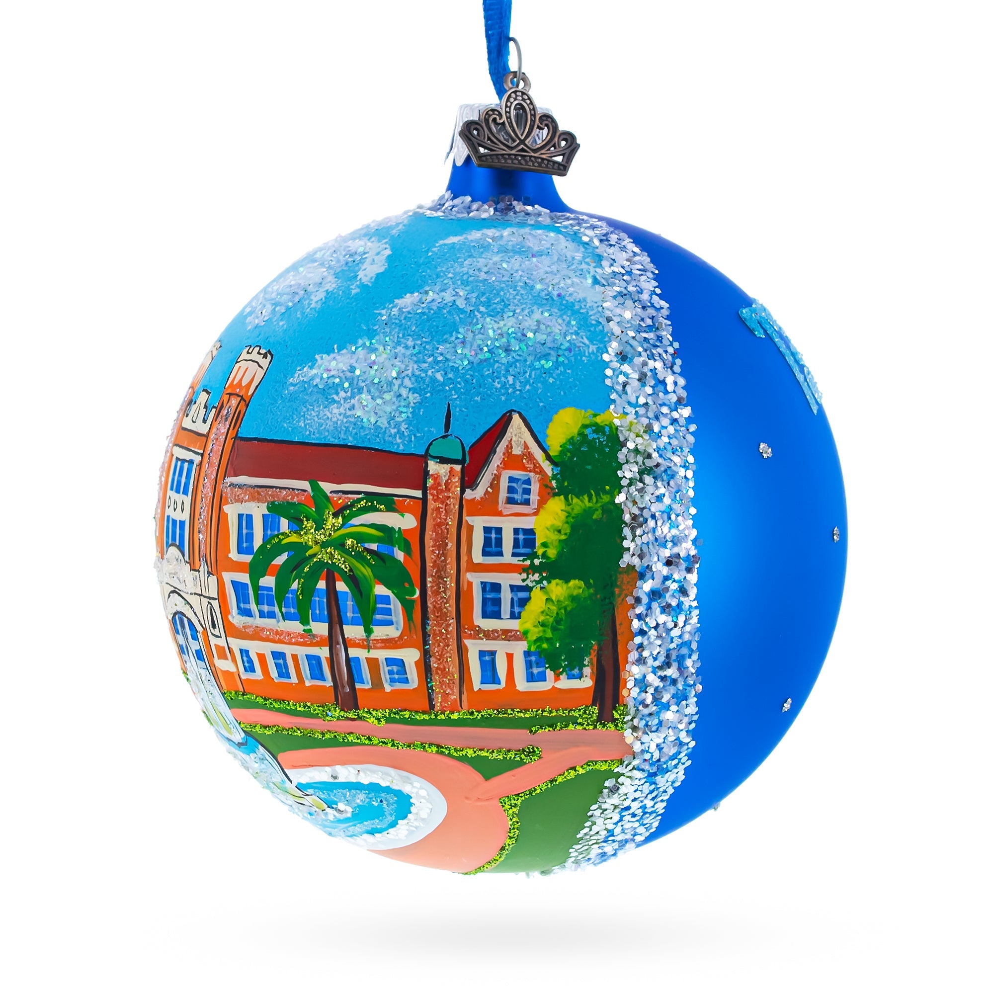 Tallahassee, Florida Glass Ball Christmas Ornament 4 Inches