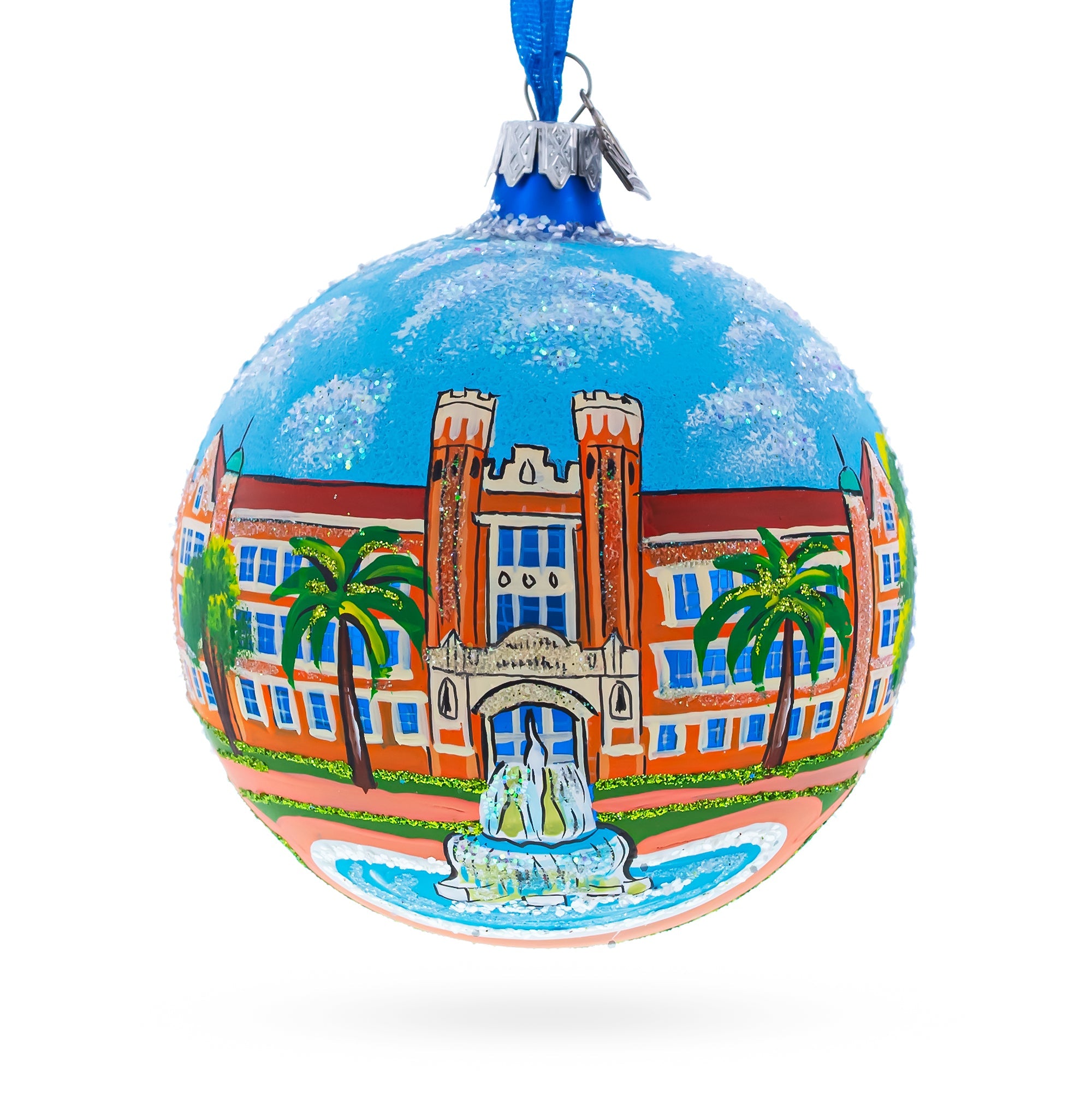 Tallahassee, Florida Glass Ball Christmas Ornament 4 Inches