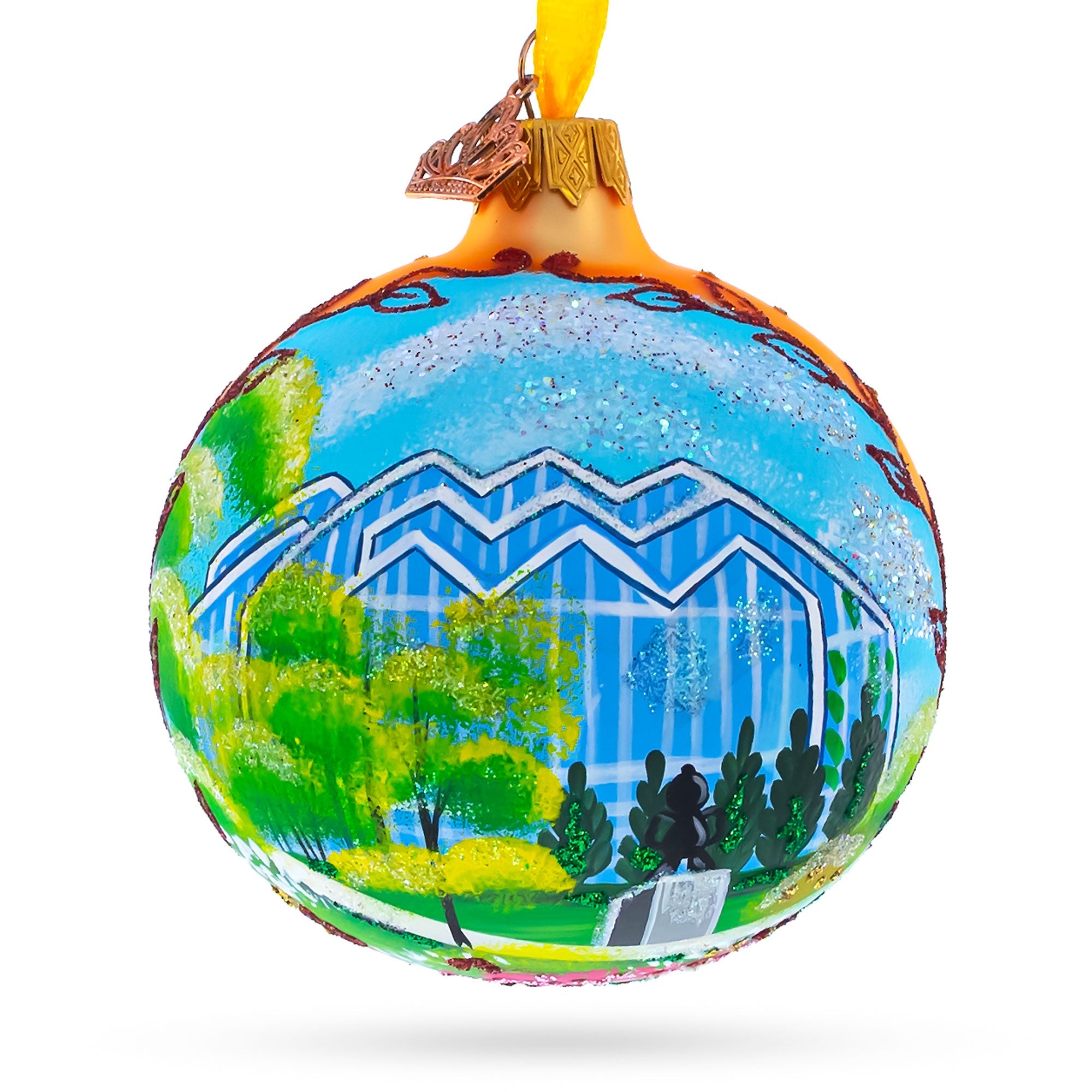 Frederik Meijer Gardens & Sculpture Park, Grand Rapids, Michigan Glass Ball Christmas Ornament 3.25 Inches