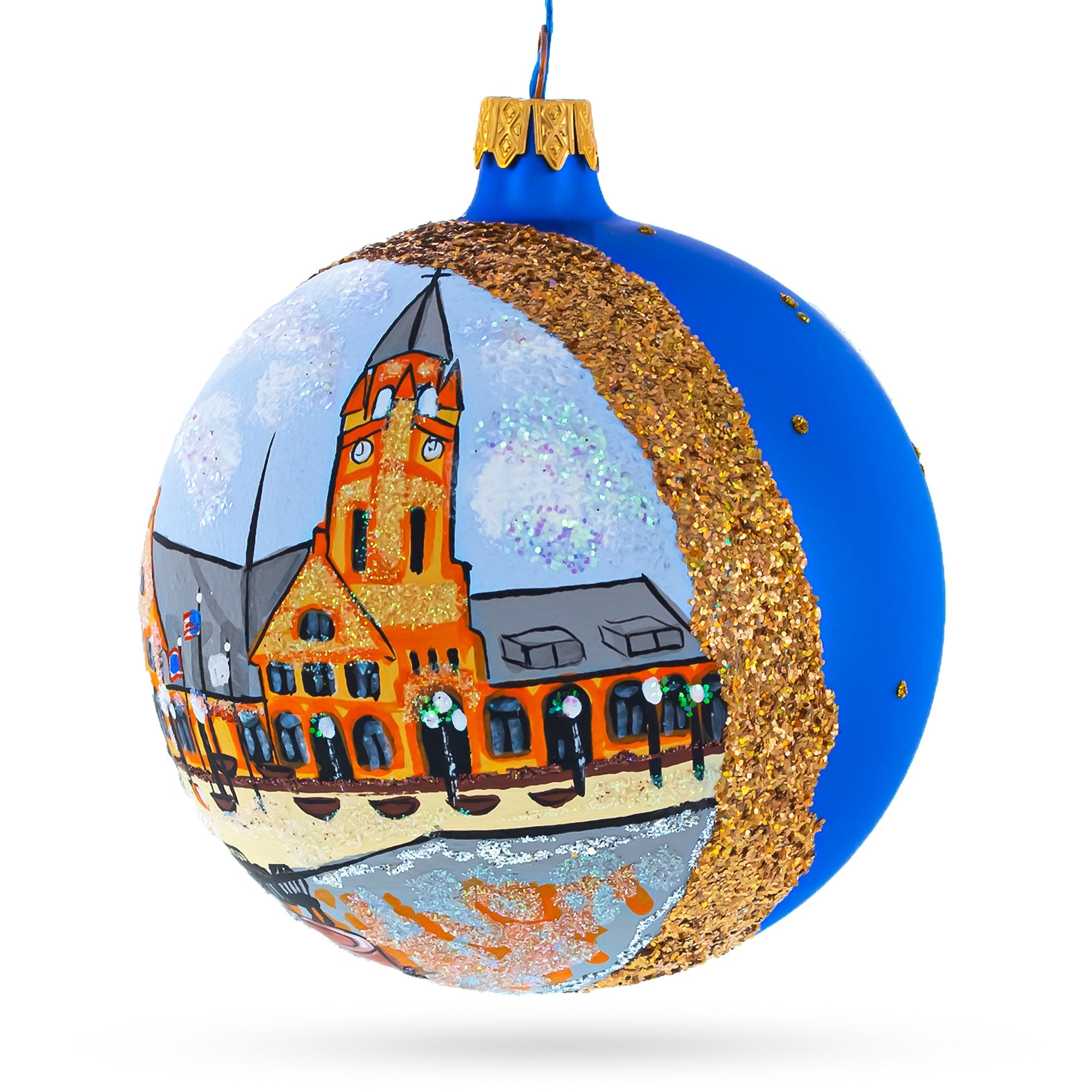 Cheyenne Depot Museum, Cheyenne, Wyoming Glass Ball Christmas Ornament 4 Inches