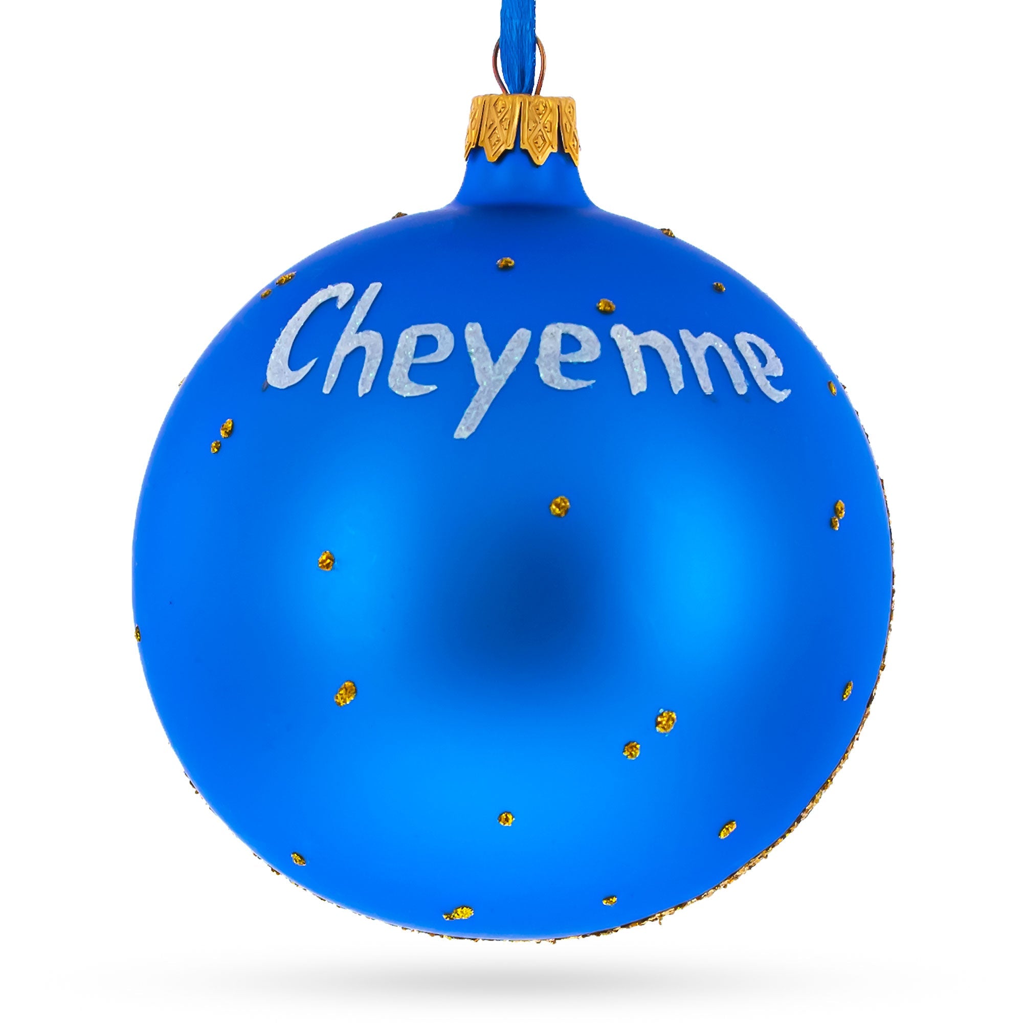 Cheyenne Depot Museum, Cheyenne, Wyoming Glass Ball Christmas Ornament 4 Inches