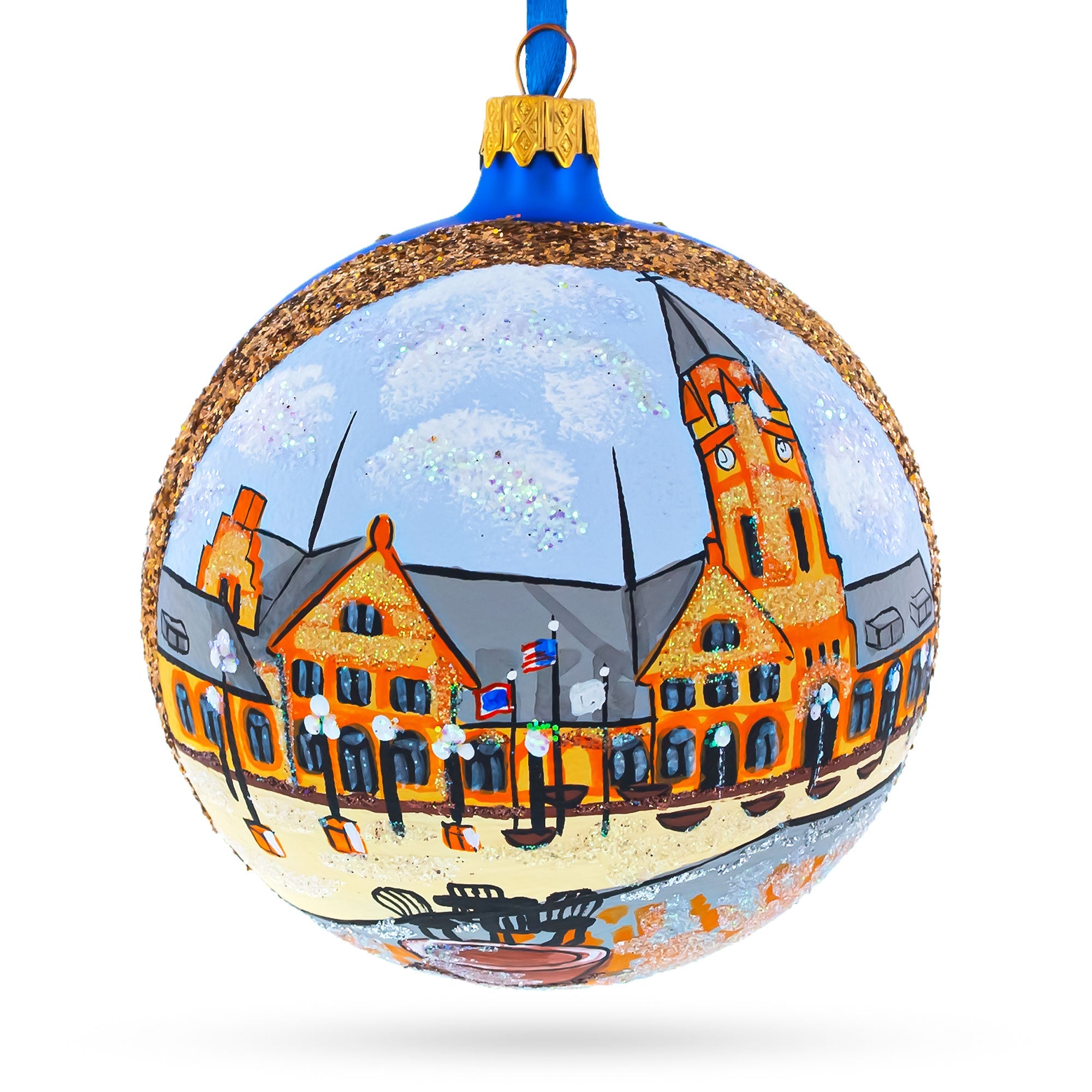 Cheyenne Depot Museum, Cheyenne, Wyoming Glass Ball Christmas Ornament 4 Inches