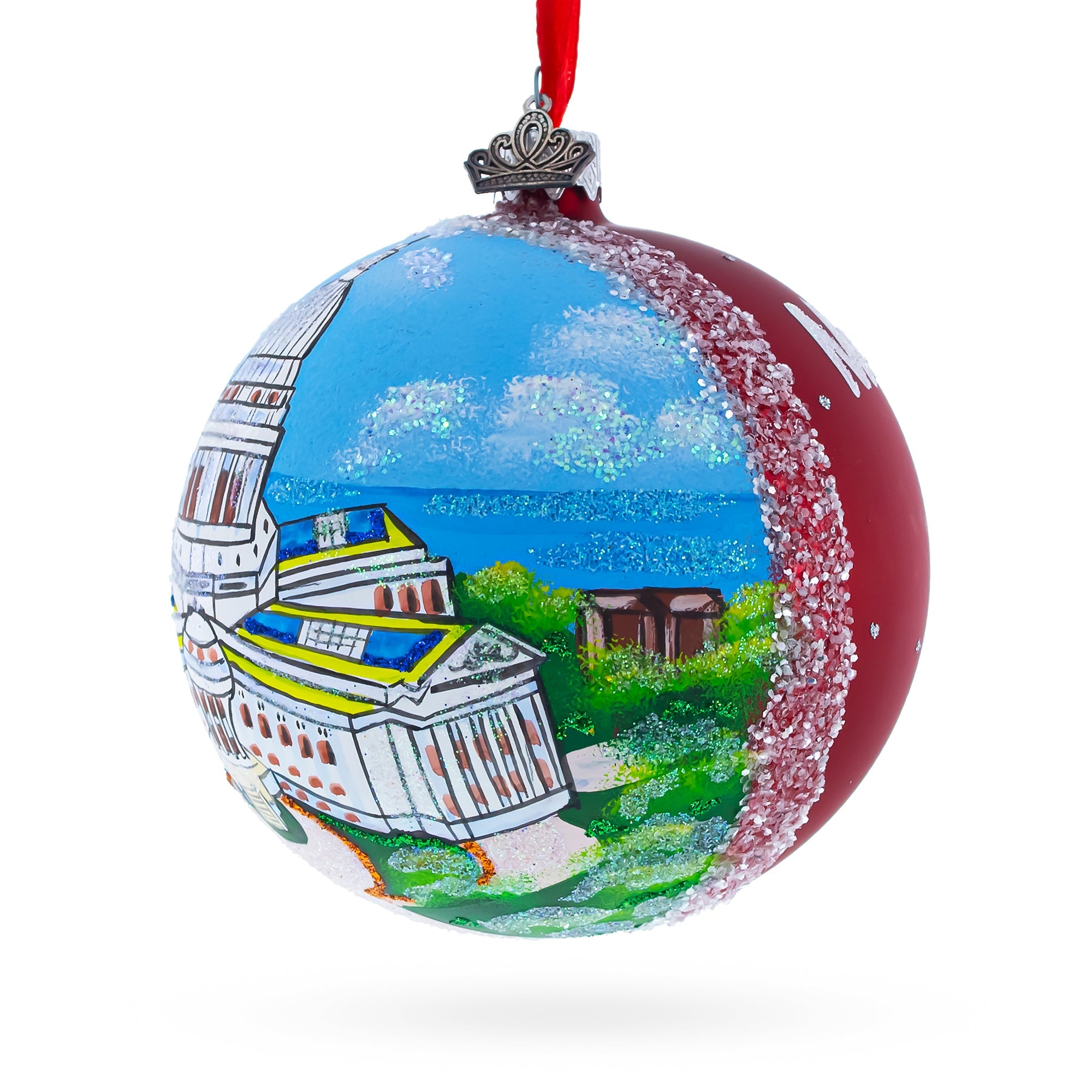 Wisconsin State Capitol, Madison, Wisconsin Glass Ball Christmas Ornament 4 Inches