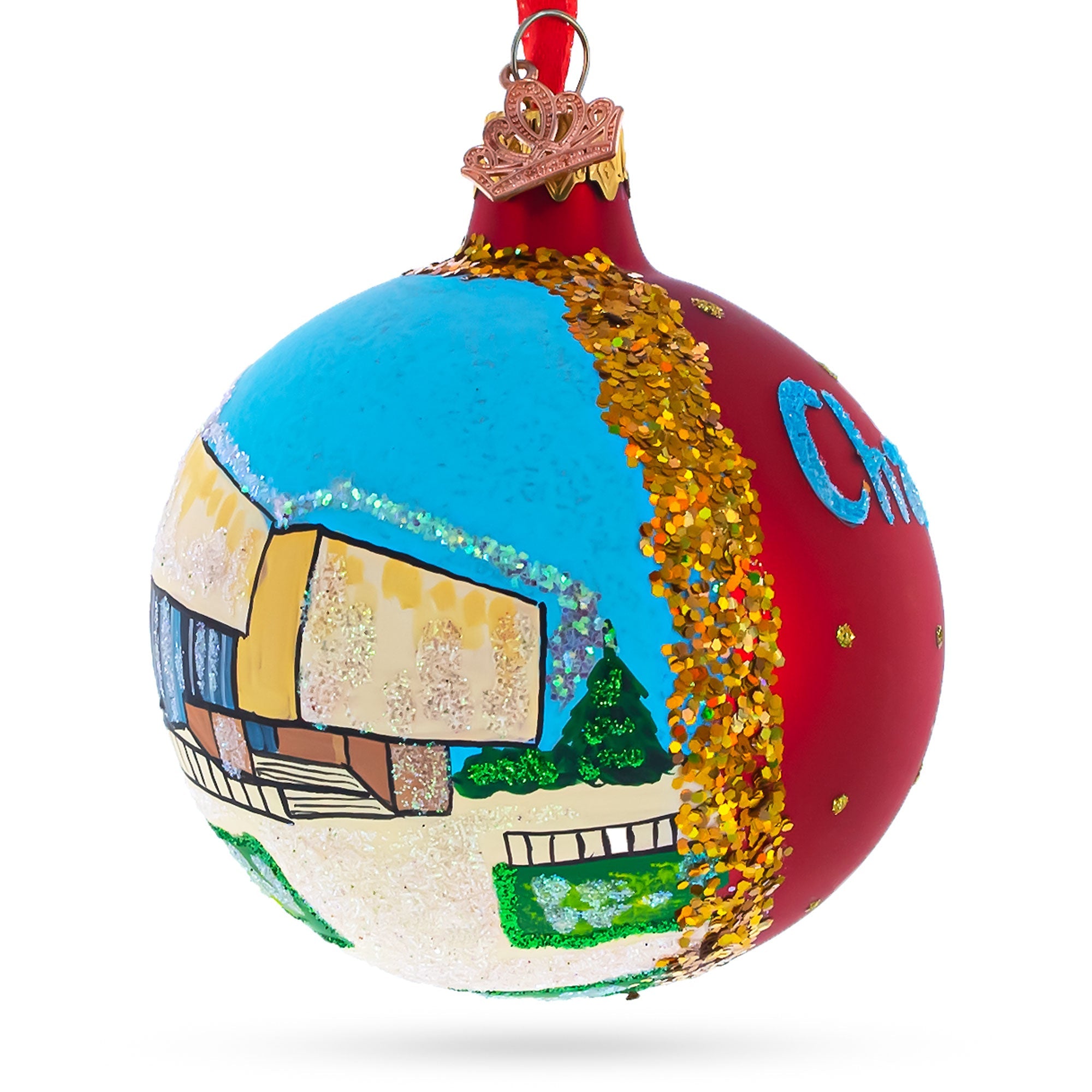 Virginia State Museum, Charleston, West Virginia Glass Ball Christmas Ornament 3.25 Inches