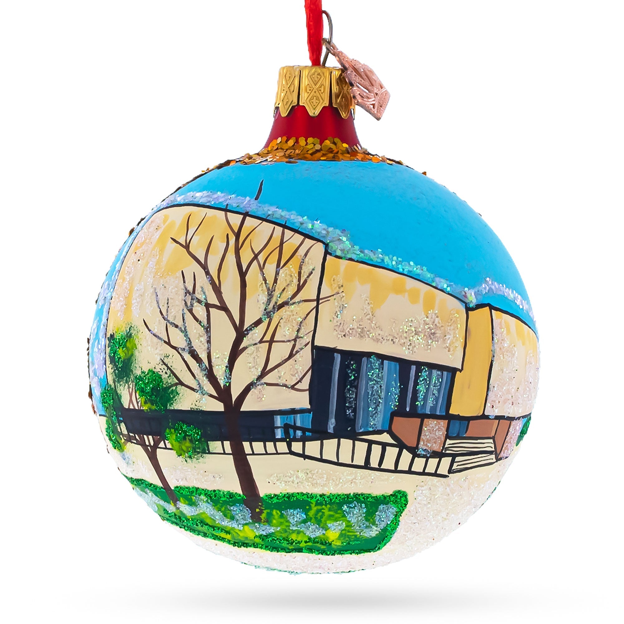 Virginia State Museum, Charleston, West Virginia Glass Ball Christmas Ornament 3.25 Inches