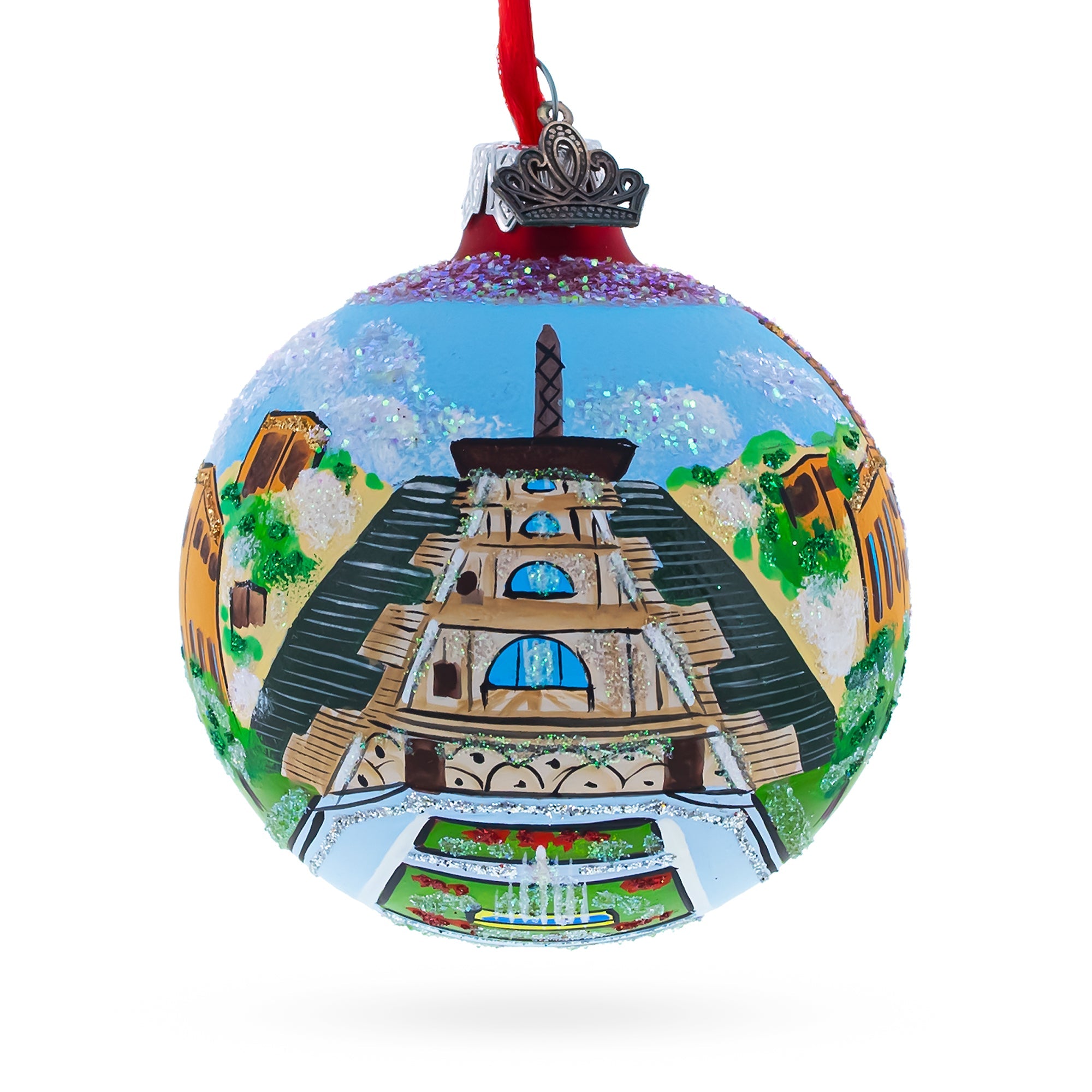 Cascade Monument Ornament Yerevan, Armenia Glass Ball Christmas Ornament 3.25 Inches