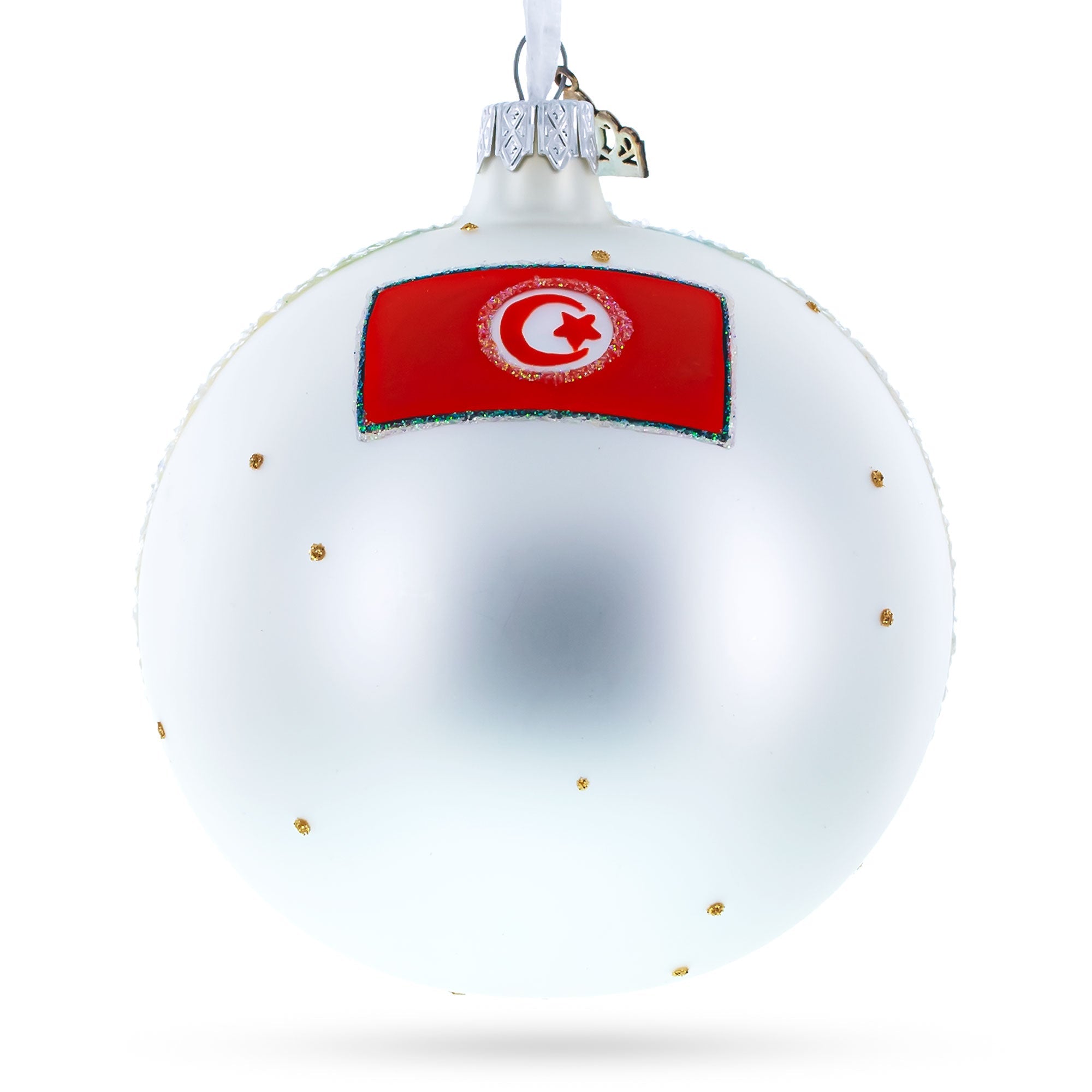 Beach at Hammamet, Tunisia Glass Ball Christmas Ornament 4 Inches