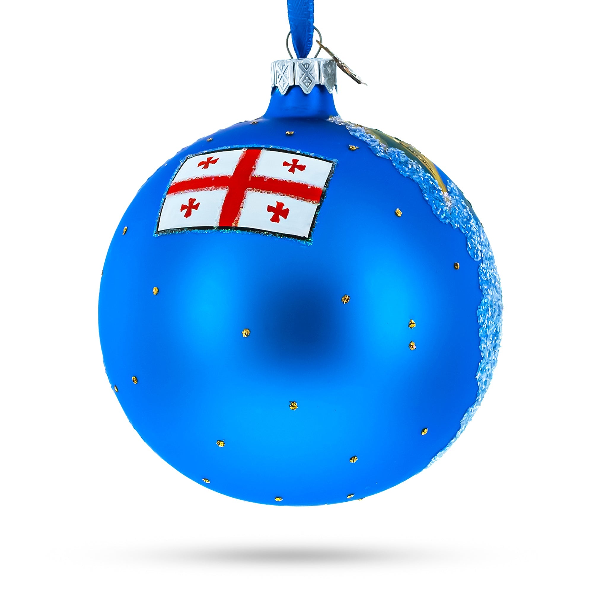 Old Town (Altstadt), Tbilisi, Georgia Glass Ball Christmas Ornament 4 Inches