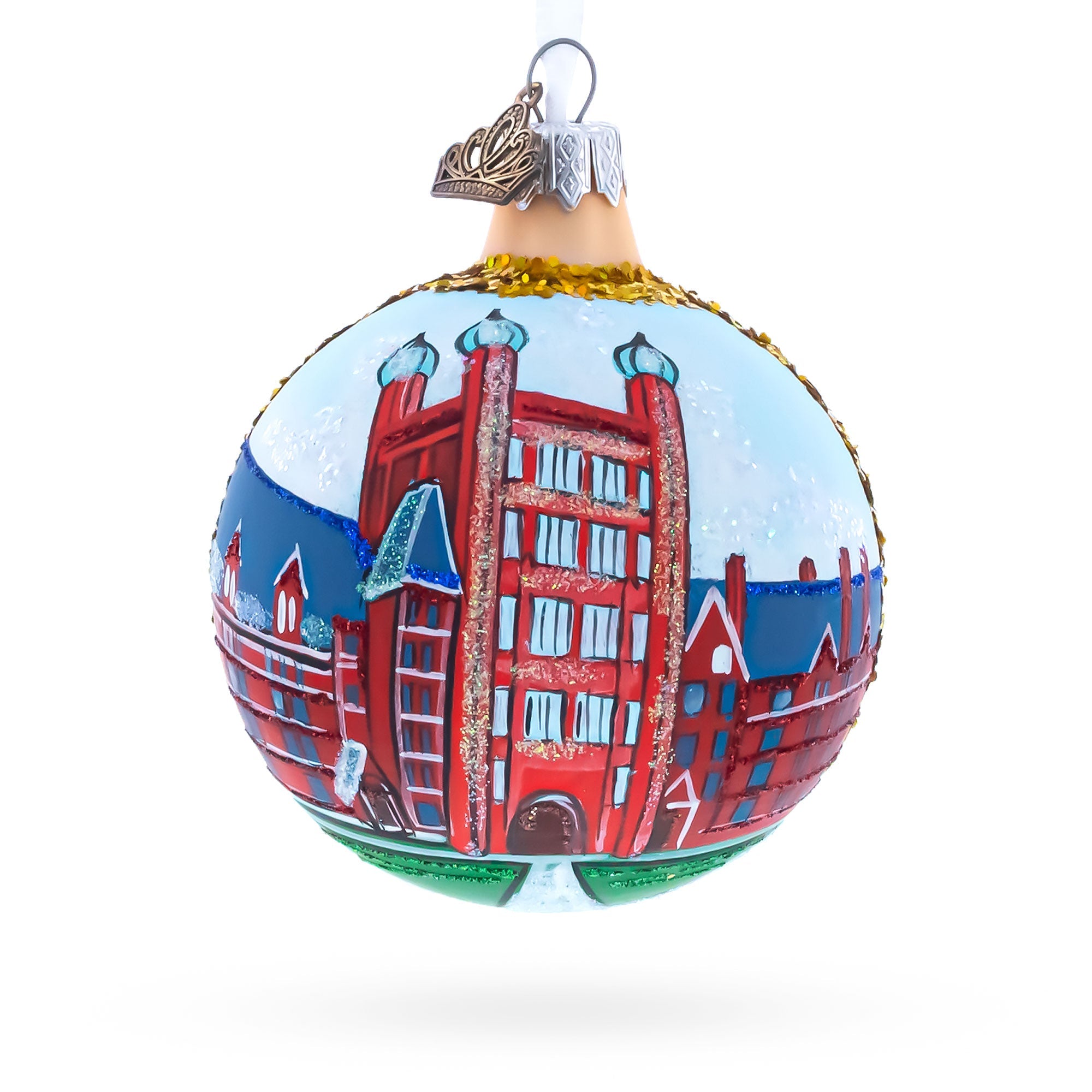 Yale University, New Haven, Connecticut Glass Ball Christmas Ornament 3.25 Inches