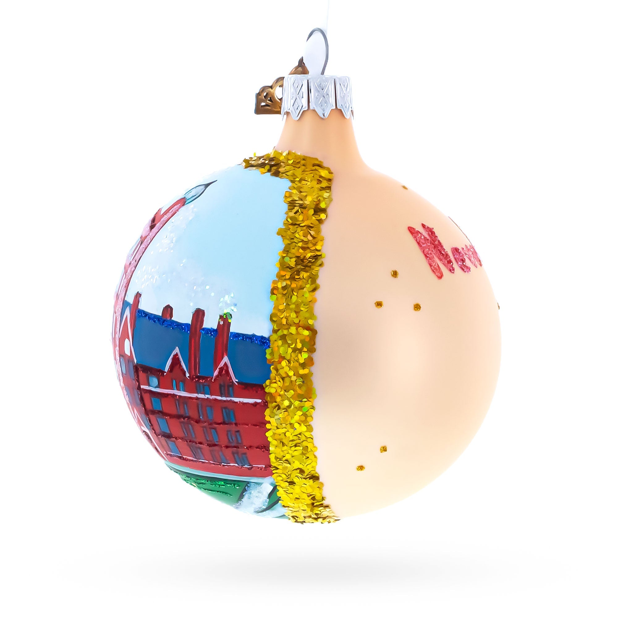 Yale University, New Haven, Connecticut Glass Ball Christmas Ornament 3.25 Inches