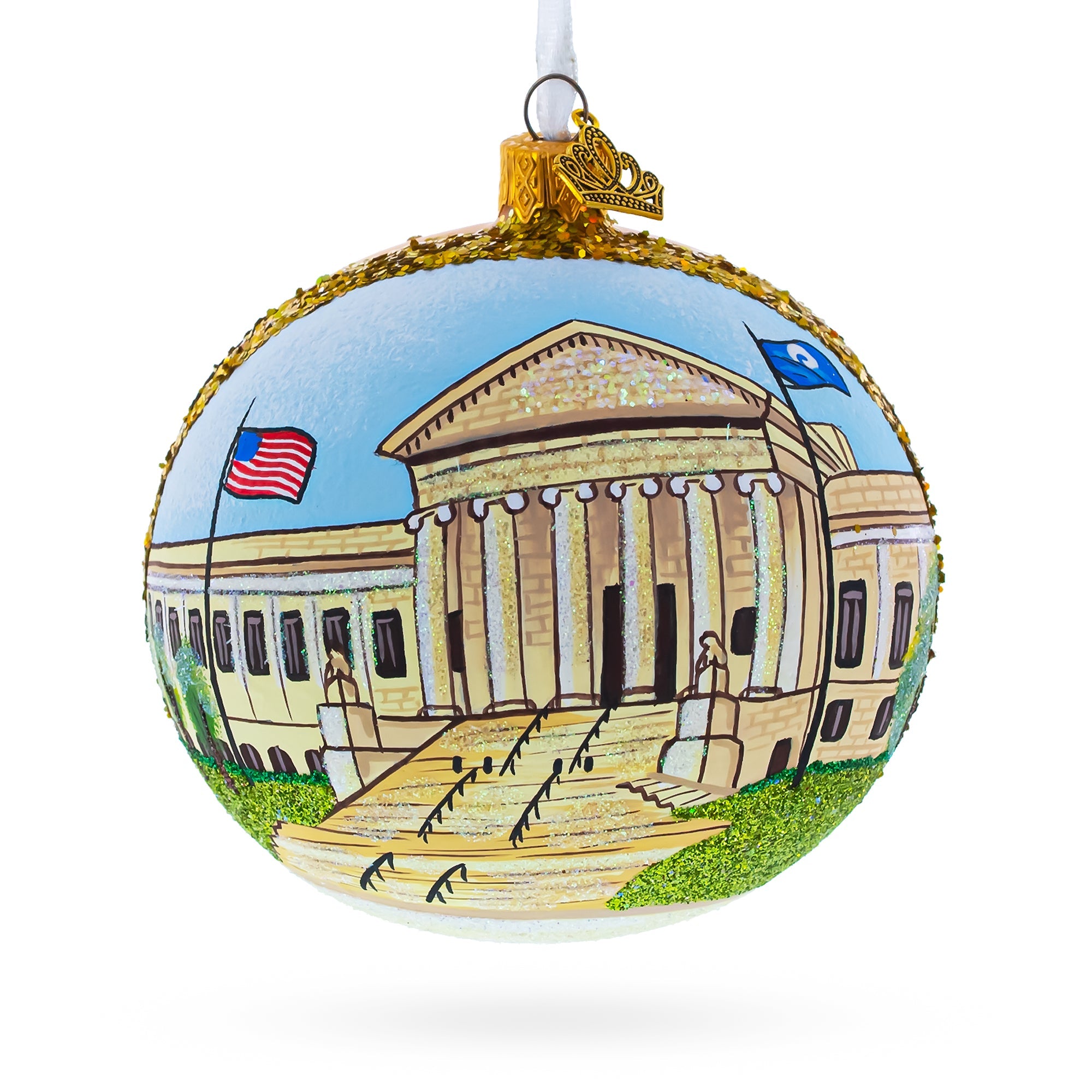 Institute of Art, Minneapolis, Minnesota Glass Ball Christmas Ornament 4 Inches
