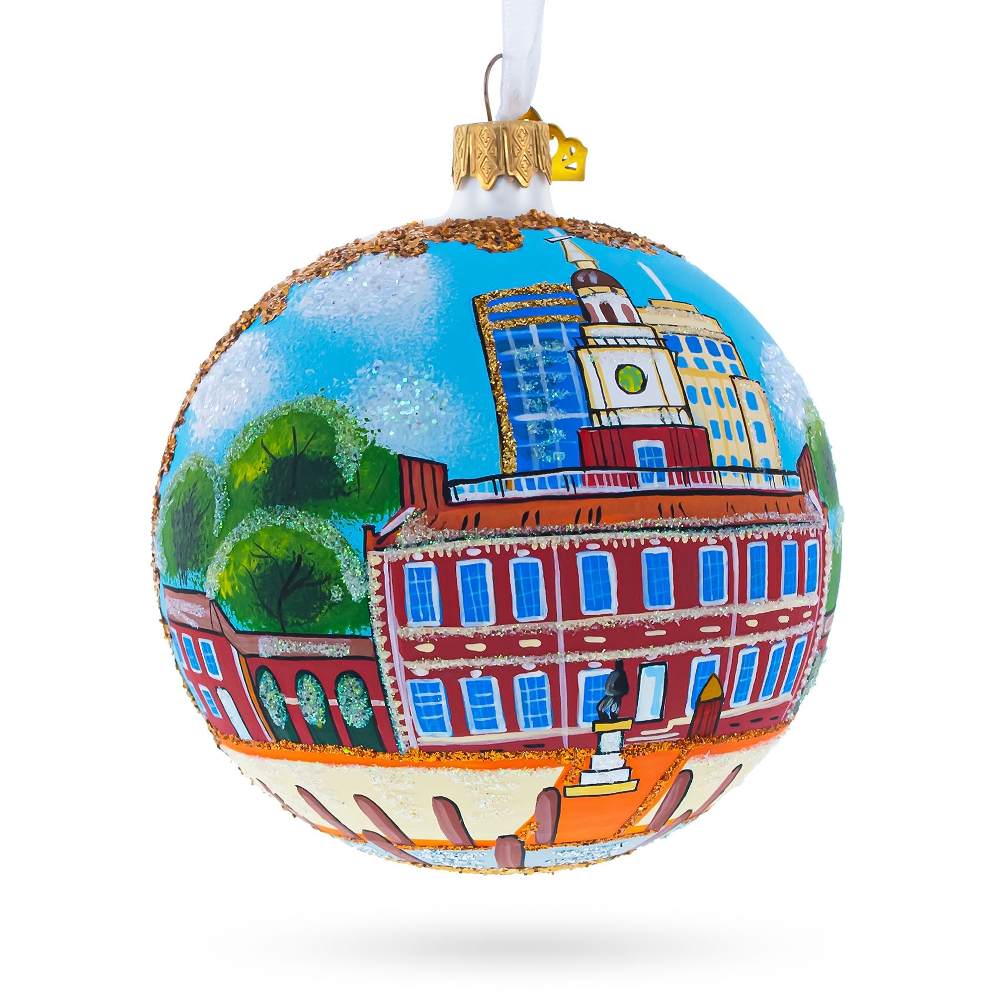 Independence Hall, Philadelphia, Pennsylvania Glass Ball Christmas Ornament