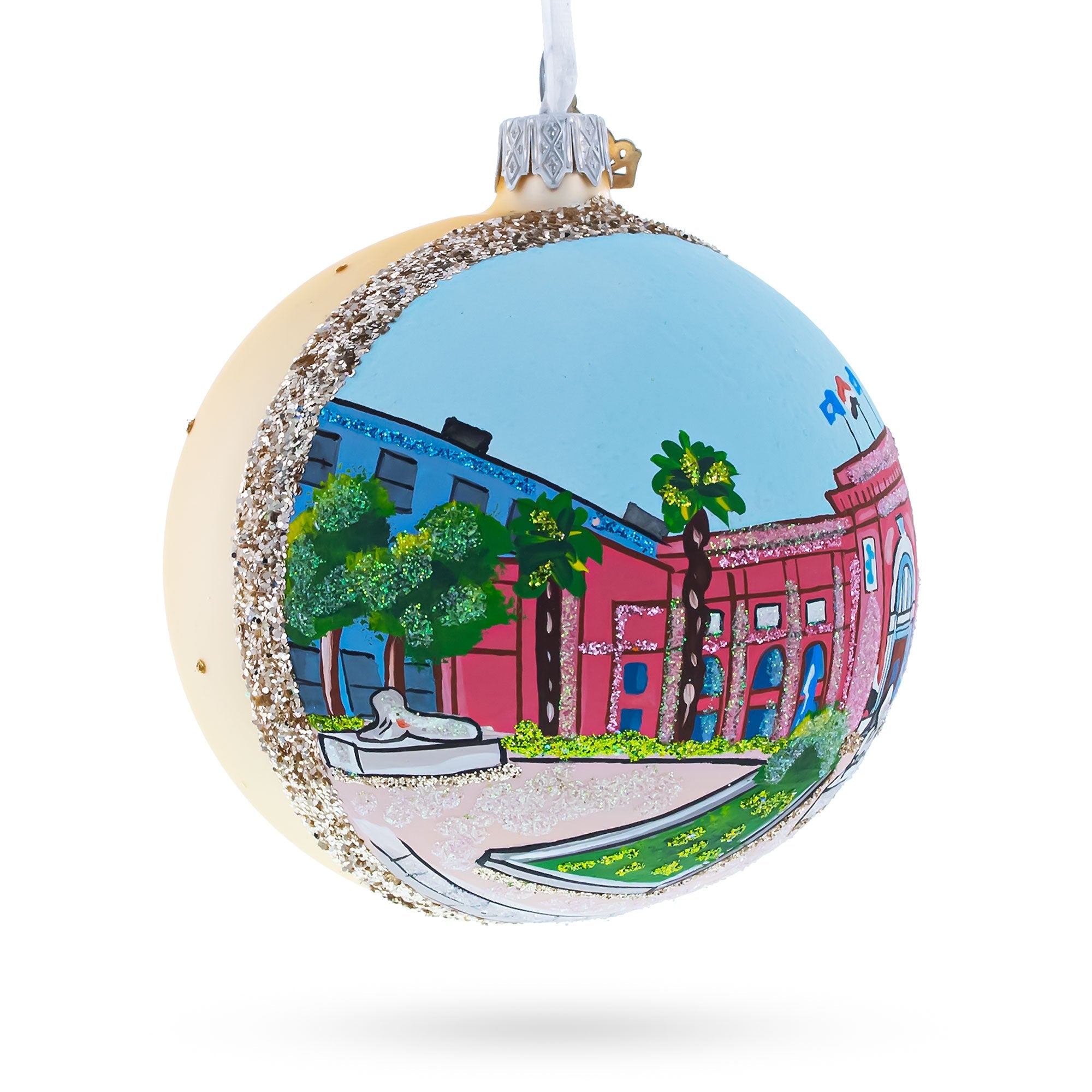 The Museum of Egyptian Antiquities, Cairo, Egypt Glass Christmas Ornament
