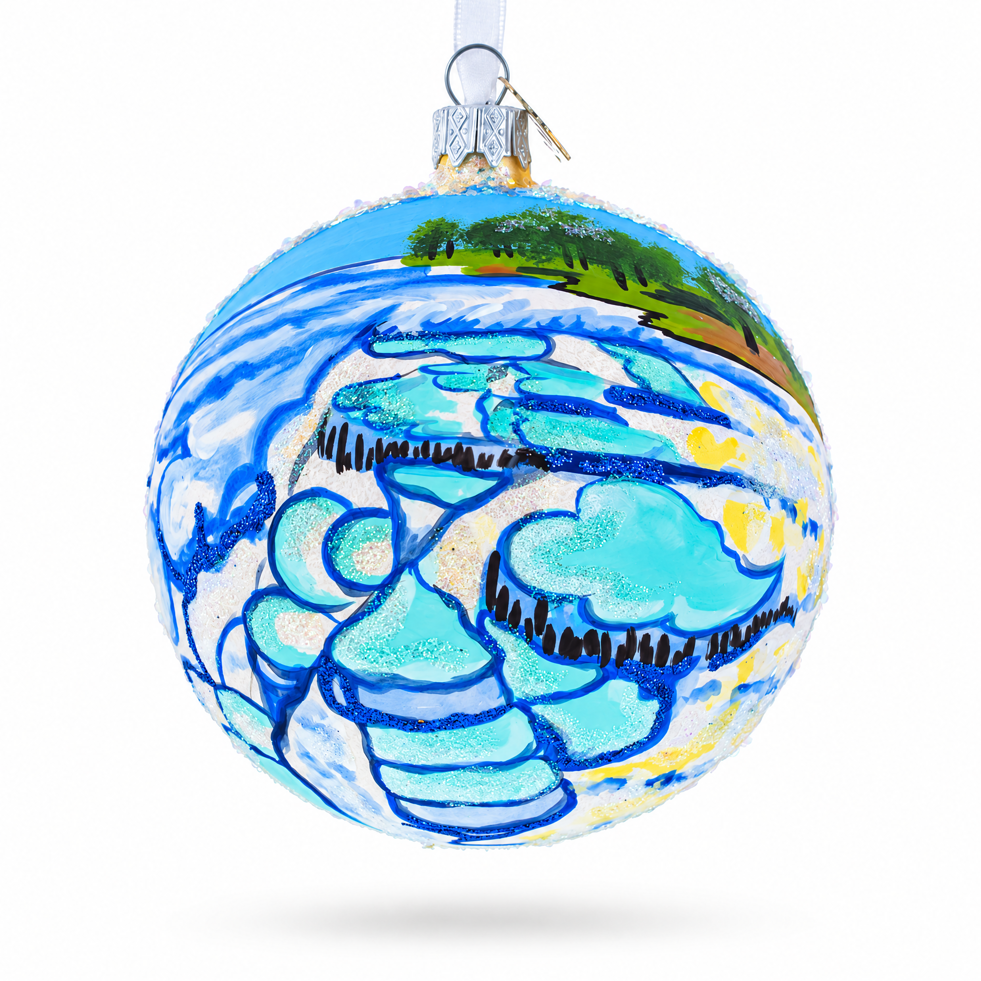 Pamukkale Thermal Pools, Turkey Glass Ball Christmas Ornament
