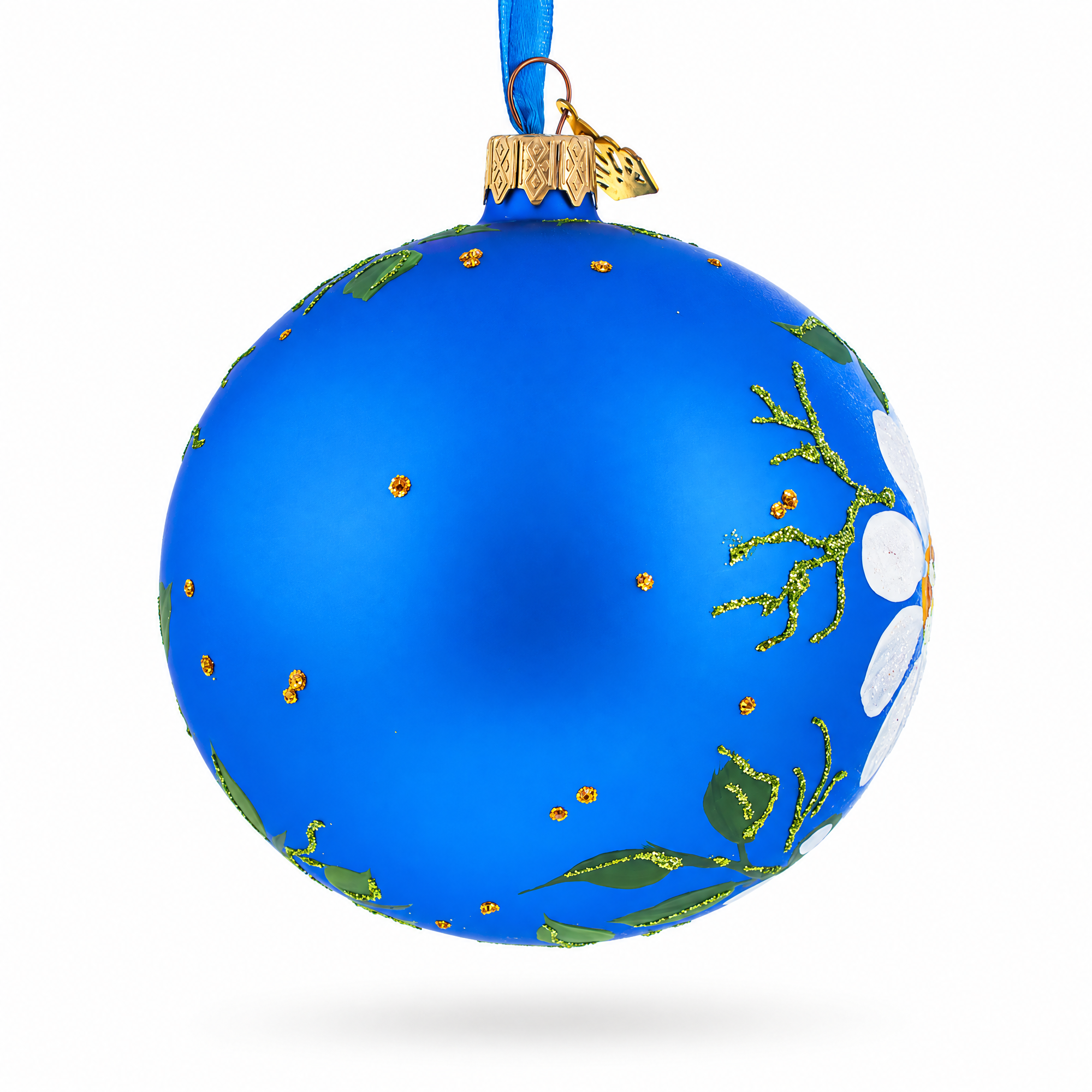 Poppies and Chamomiles Glass Ball Ornament