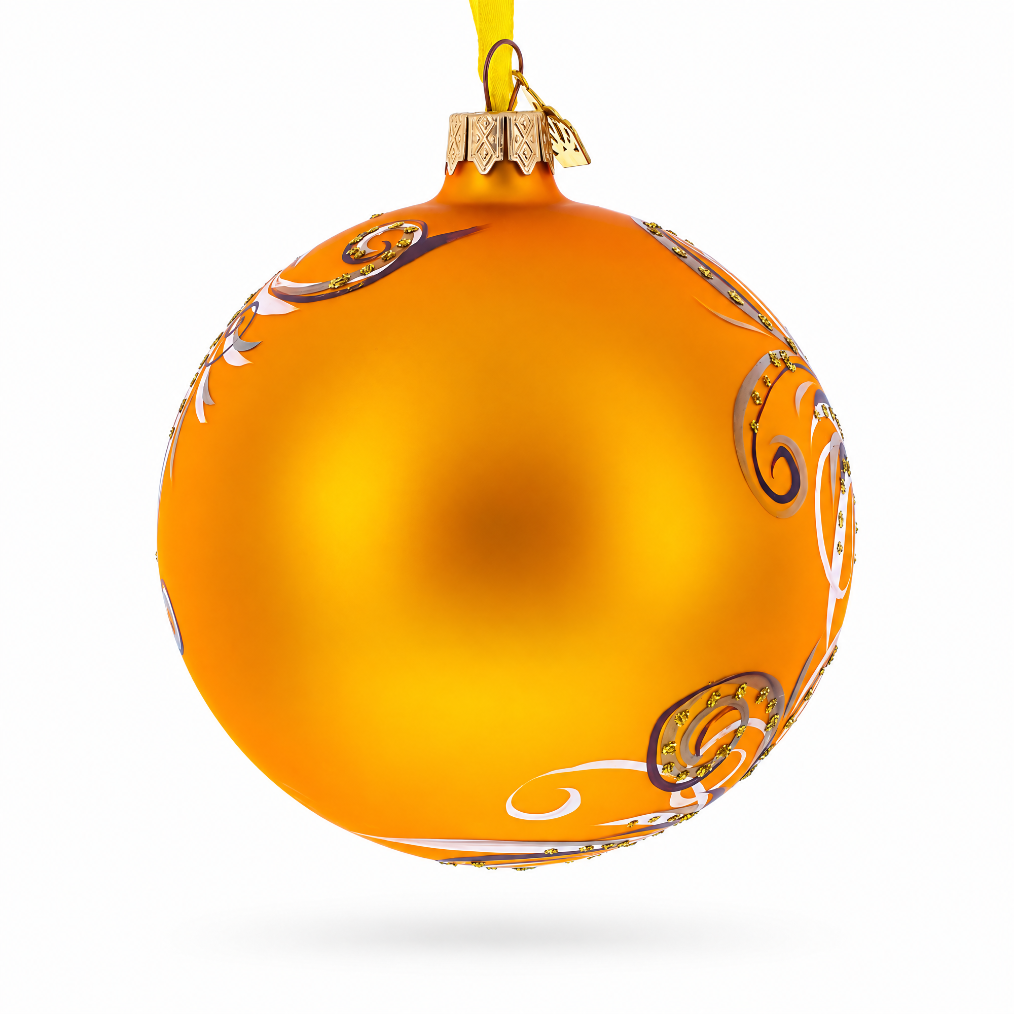 White Adonis Flowers Glass Ball Ornament