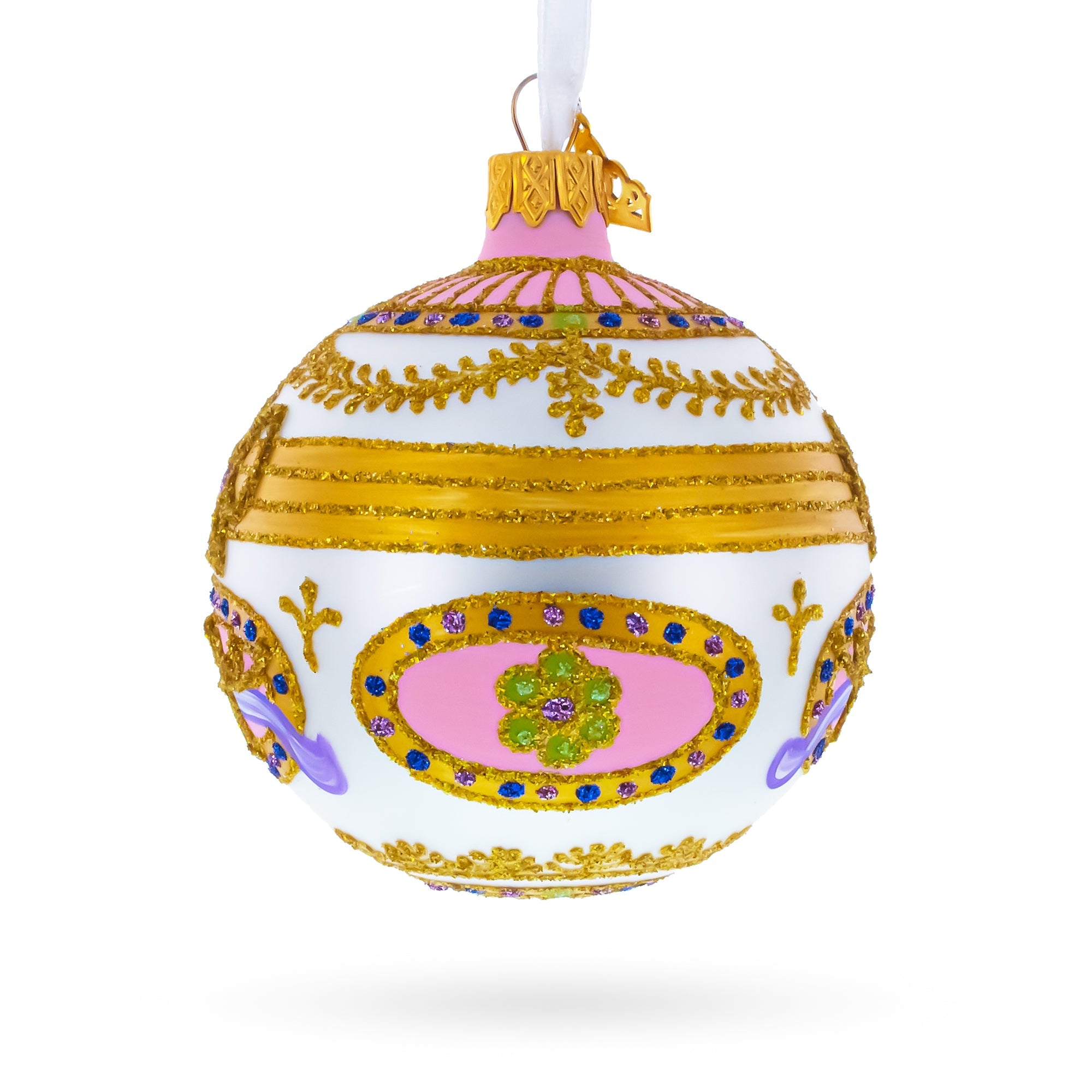1903 Bonbonniere Royal Glass Ball Christmas Ornament 3.25 Inches