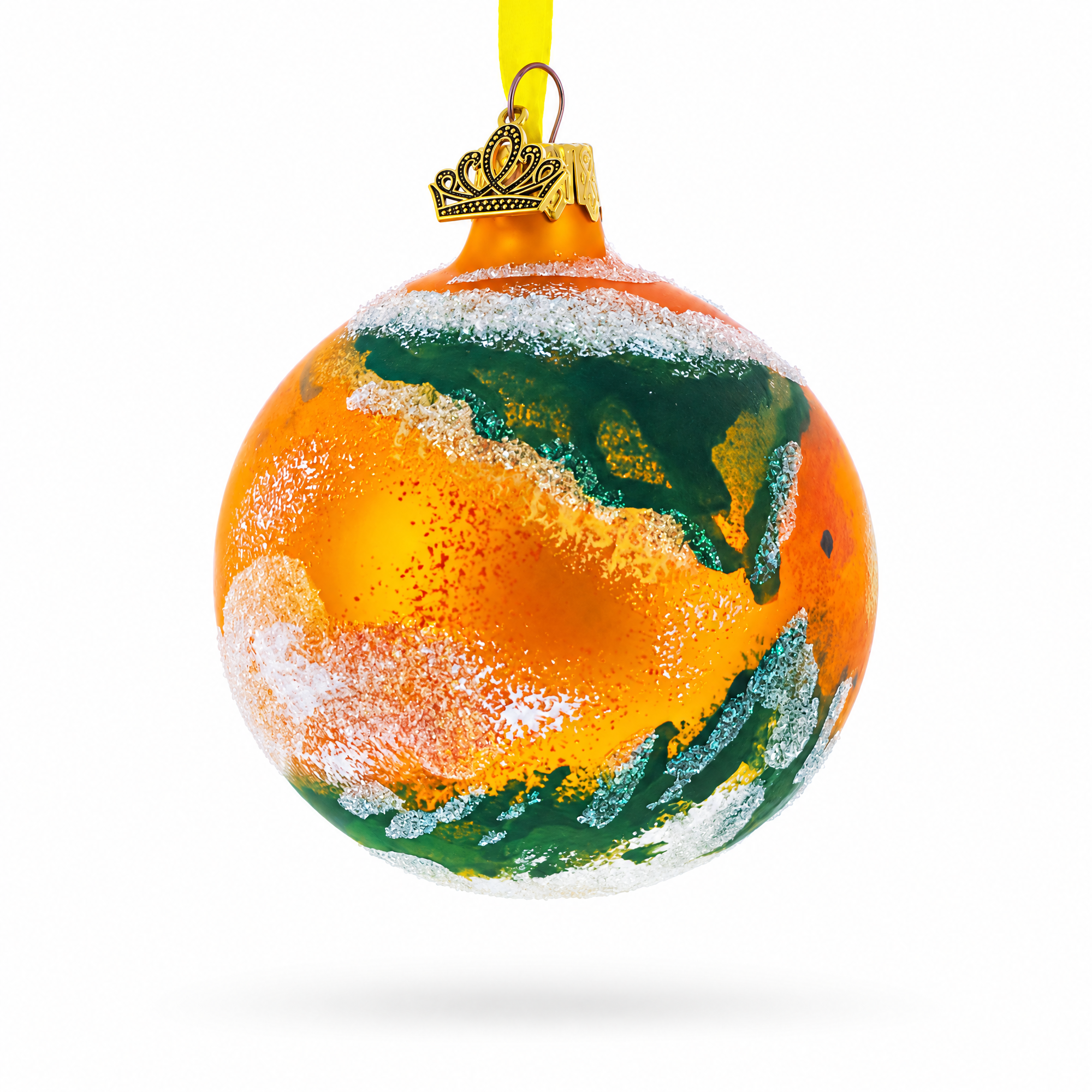 Planet Mars  Glass Ball Christmas Ornament 3.25 Inches