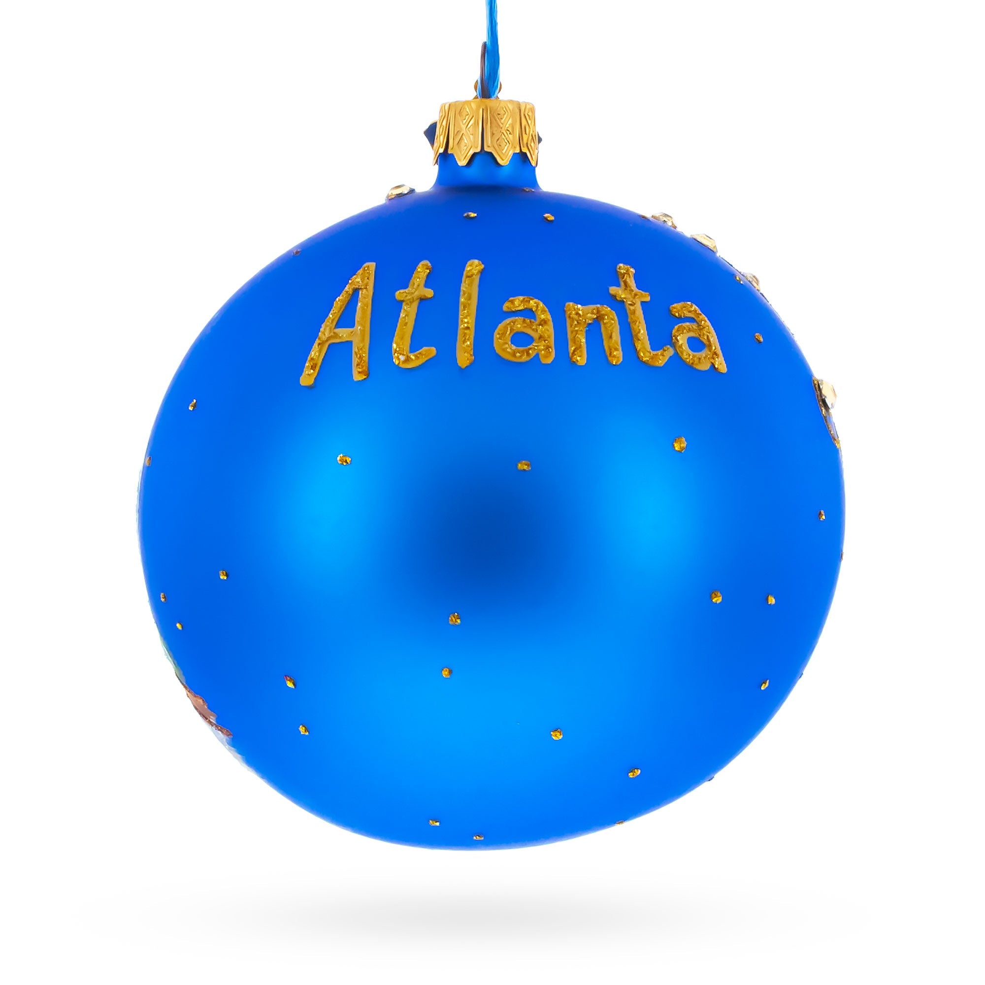 Atlanta, Georgia Jeweled Glass Ball Christmas Ornament 4 Inches