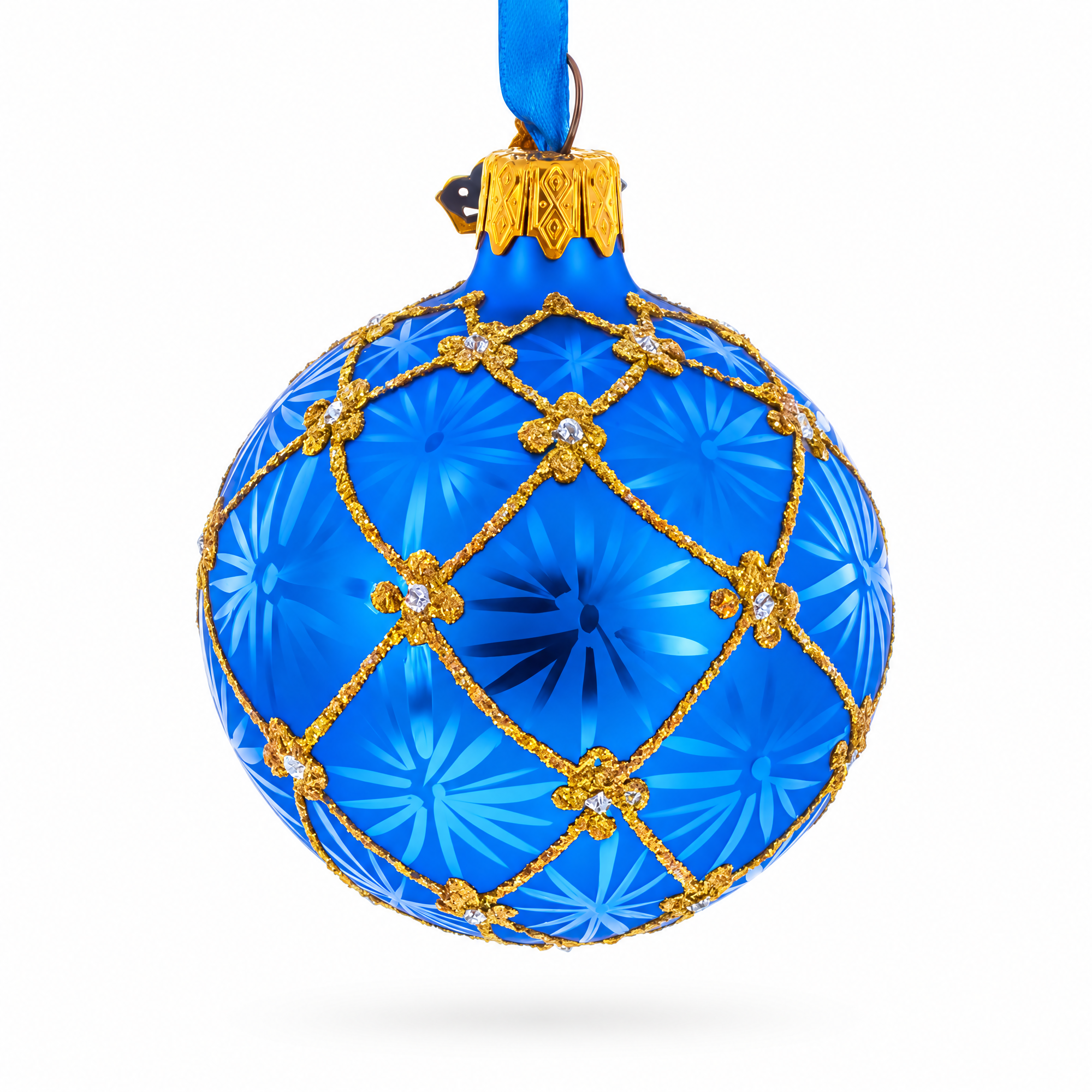 1897 Coronation Royal Glass Ball Christmas Ornament 2.4 Inches