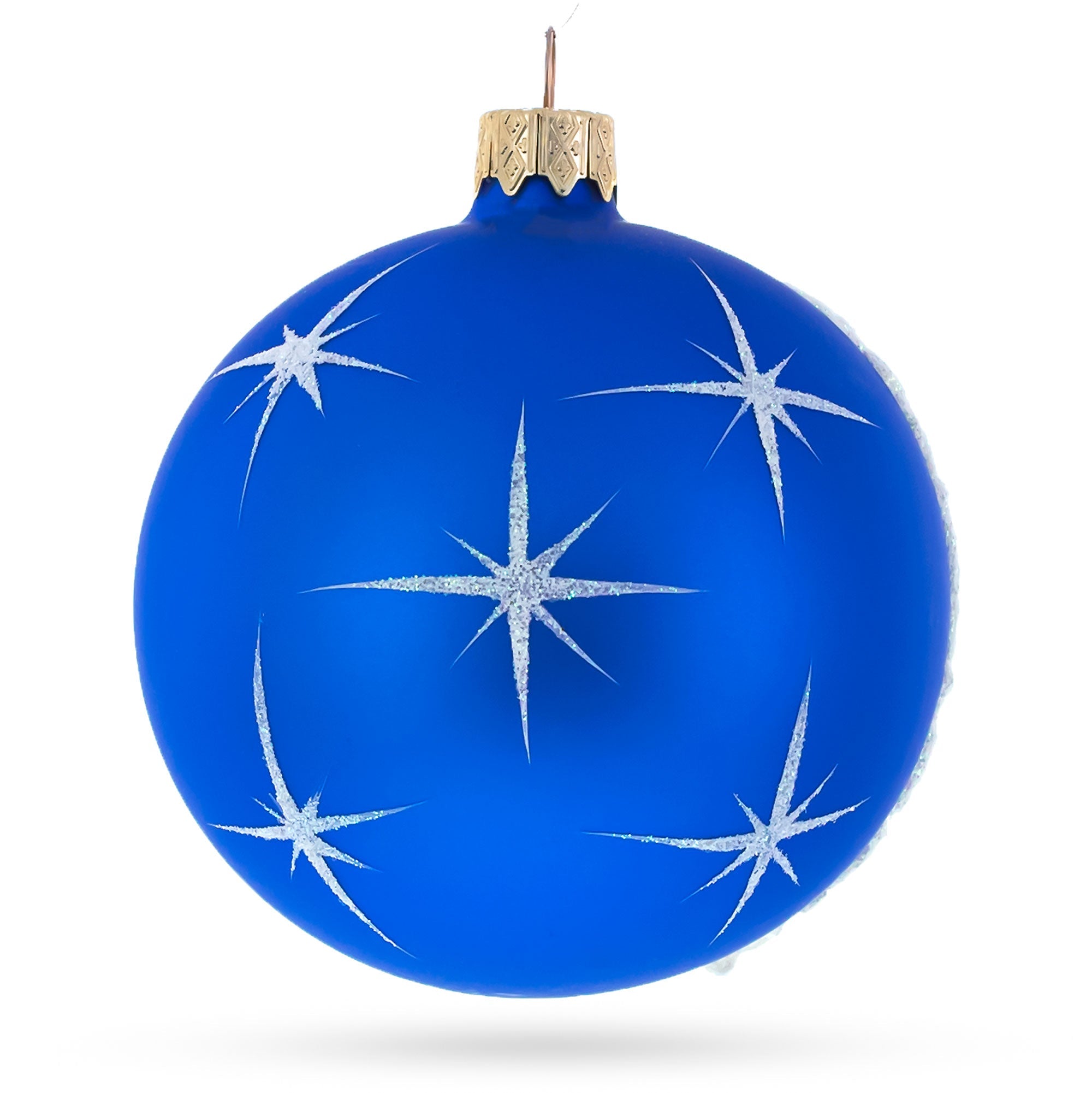 Santa’s Blessing with Angel Glass Ball Ornament 3.25 Inches