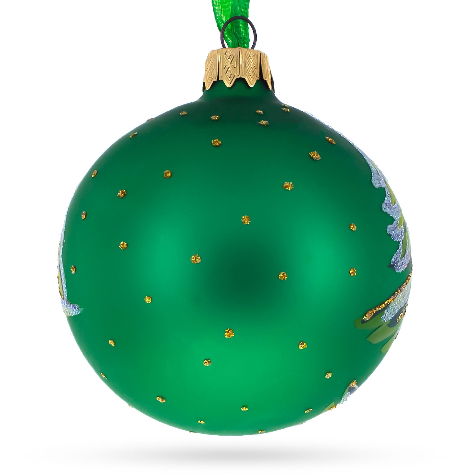 Golf Player Glass Ball Christmas Ornament 3.25 Inches
