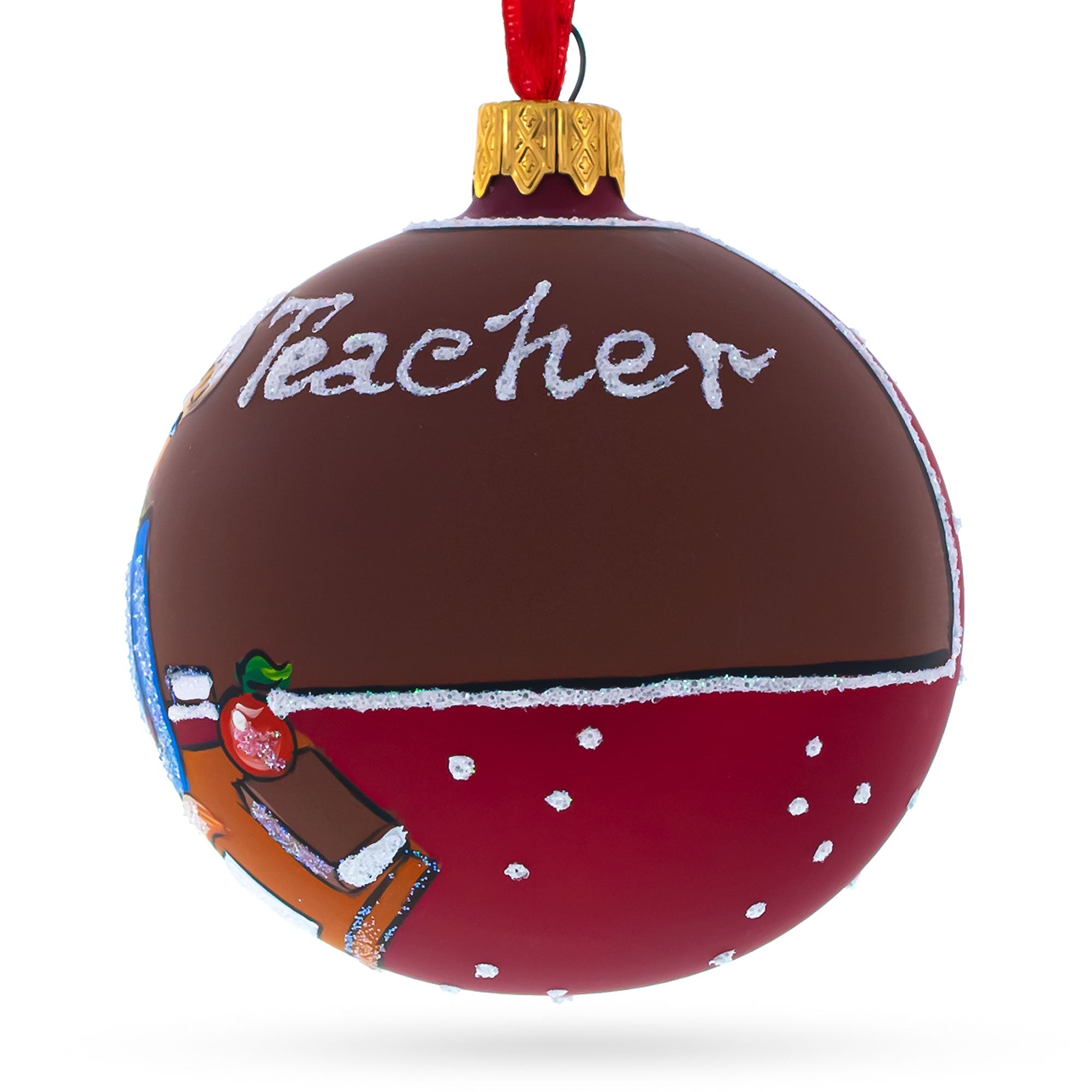 School Teacher Glass Ball Christmas Ornament 3.25 Inches