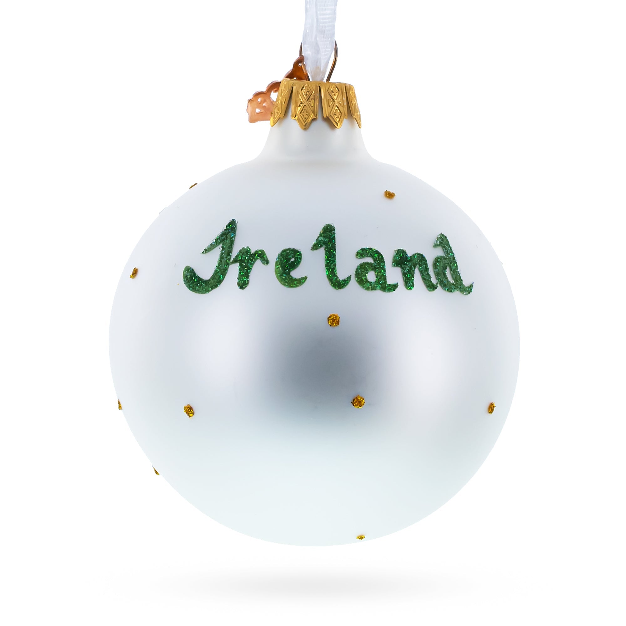 Flag of Ireland Glass Ball Christmas Ornament 3.25 Inches