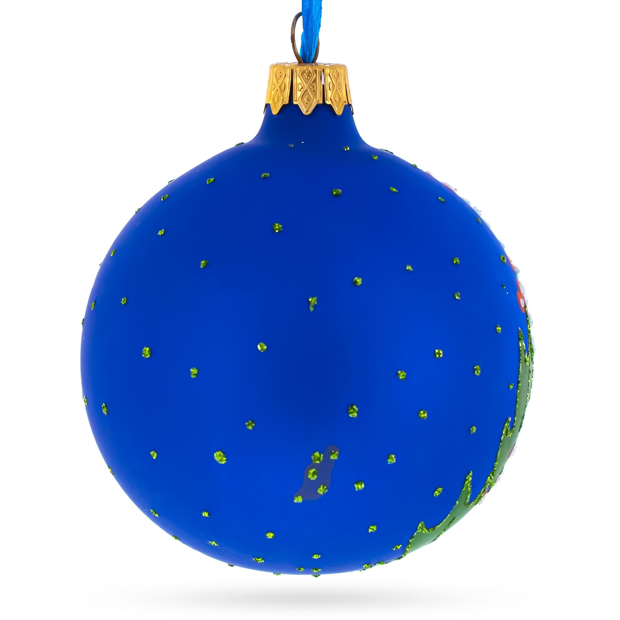Deer in the Woods Glass Ball Christmas Ornament 3.25 Inches
