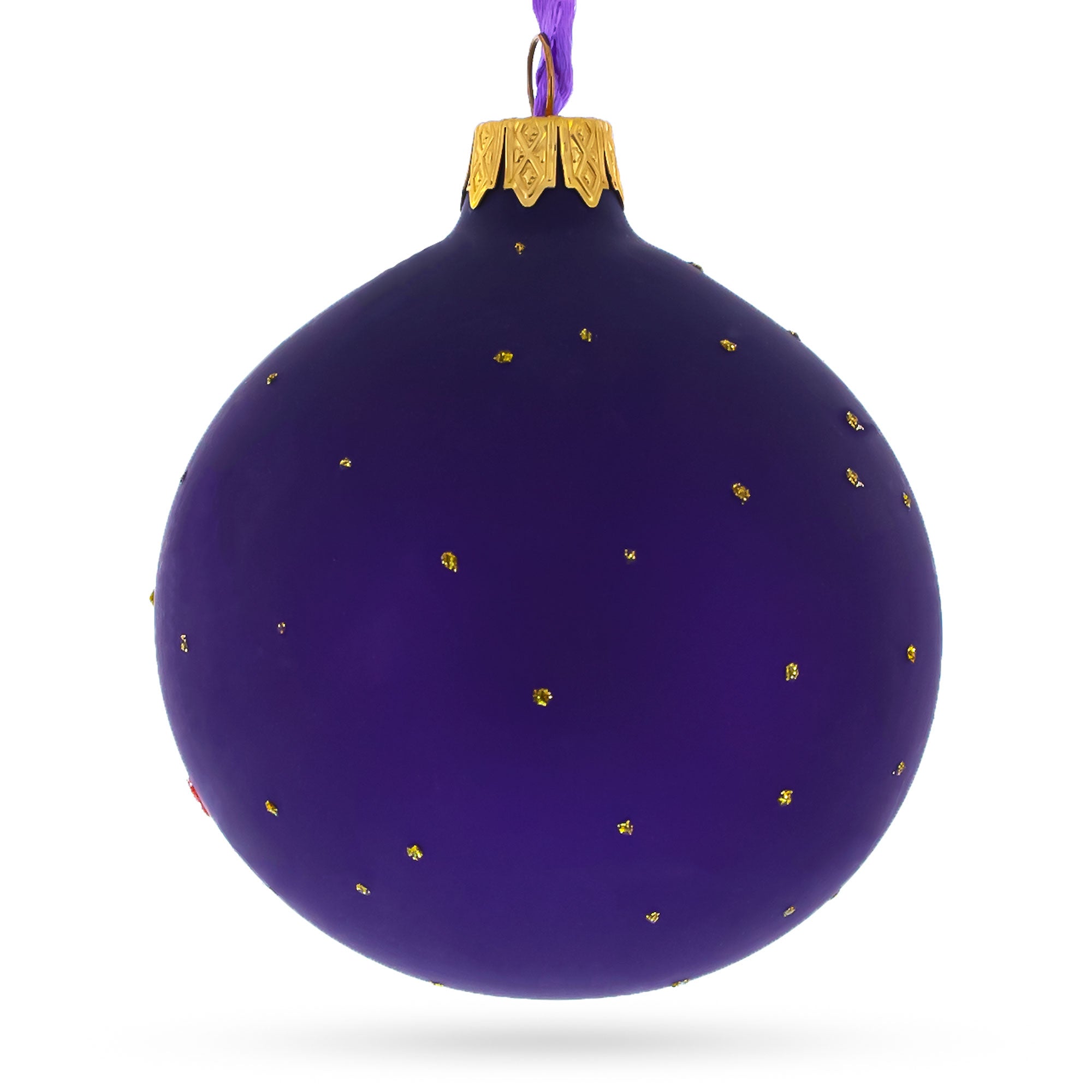 Kitten with Yarn Balls Glass Christmas Ornament 3.25 Inches