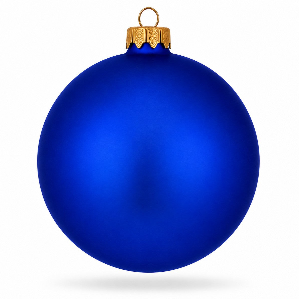 Set Of 4 Matte Blue Glass Ball Christmas Ornaments 4 Inches