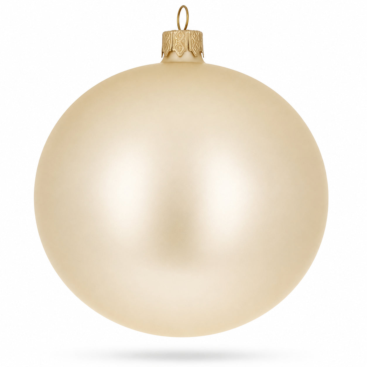 Set of 4 Beige Glass Ball Christmas Ornaments 4 Inches