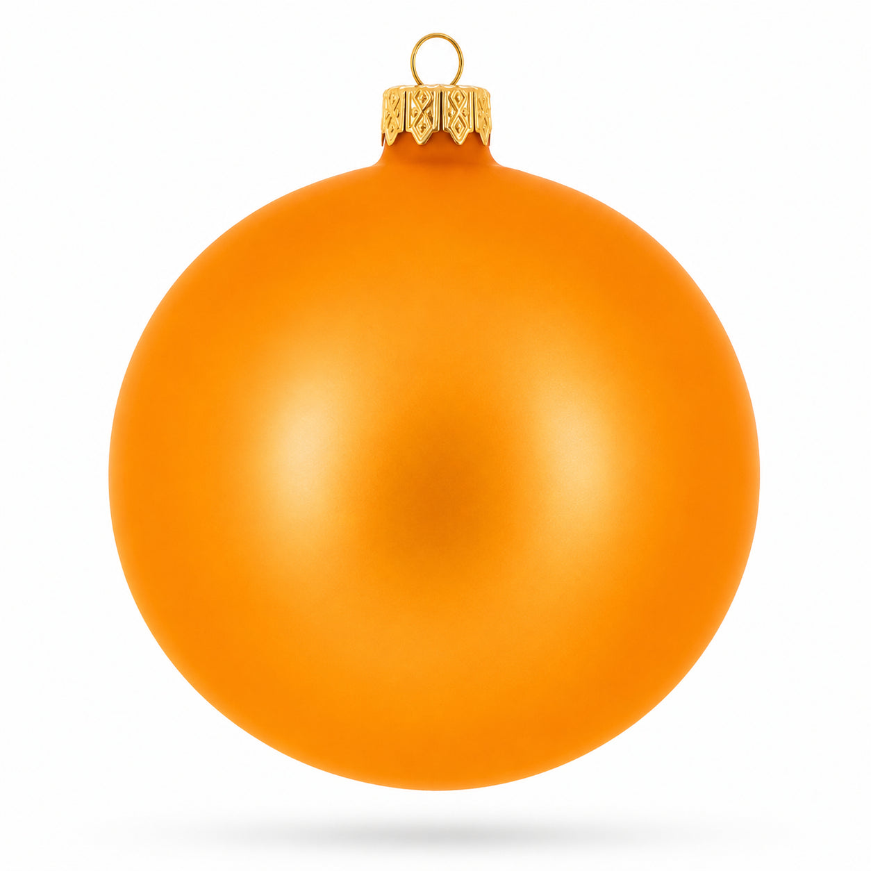 Set of 4 Matte Orange Glass Ball Christmas Ornaments 4 Inches