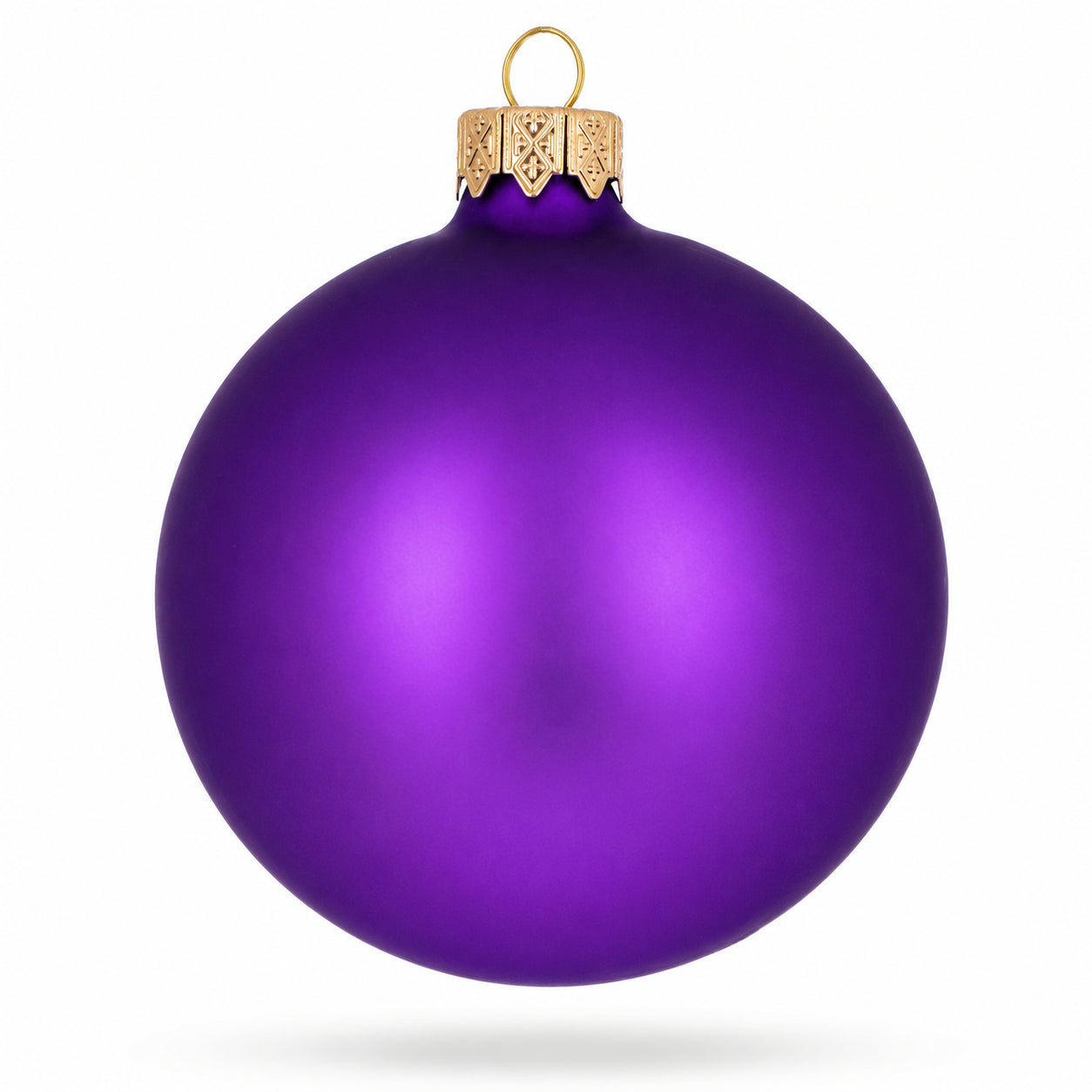 Set of 4 Matte Purple Glass Ball Christmas Ornaments 4 Inches