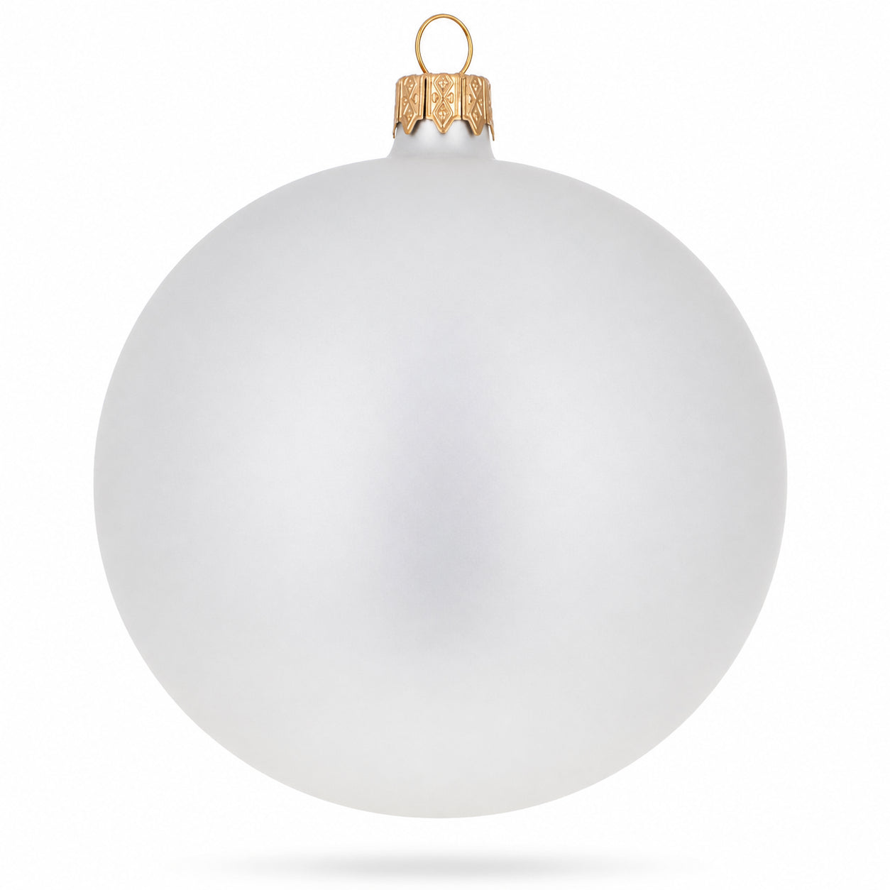 Set of 4 Matte White Glass Ball Christmas Ornaments 4 Inches