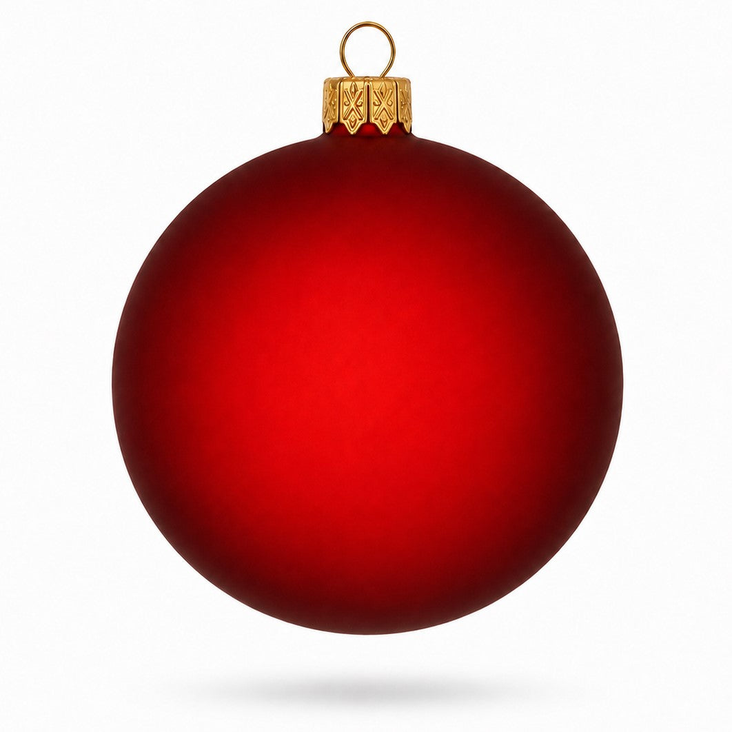 Set of 6 Translucent Red Glass Ball Christmas Ornaments 3.25 Inches