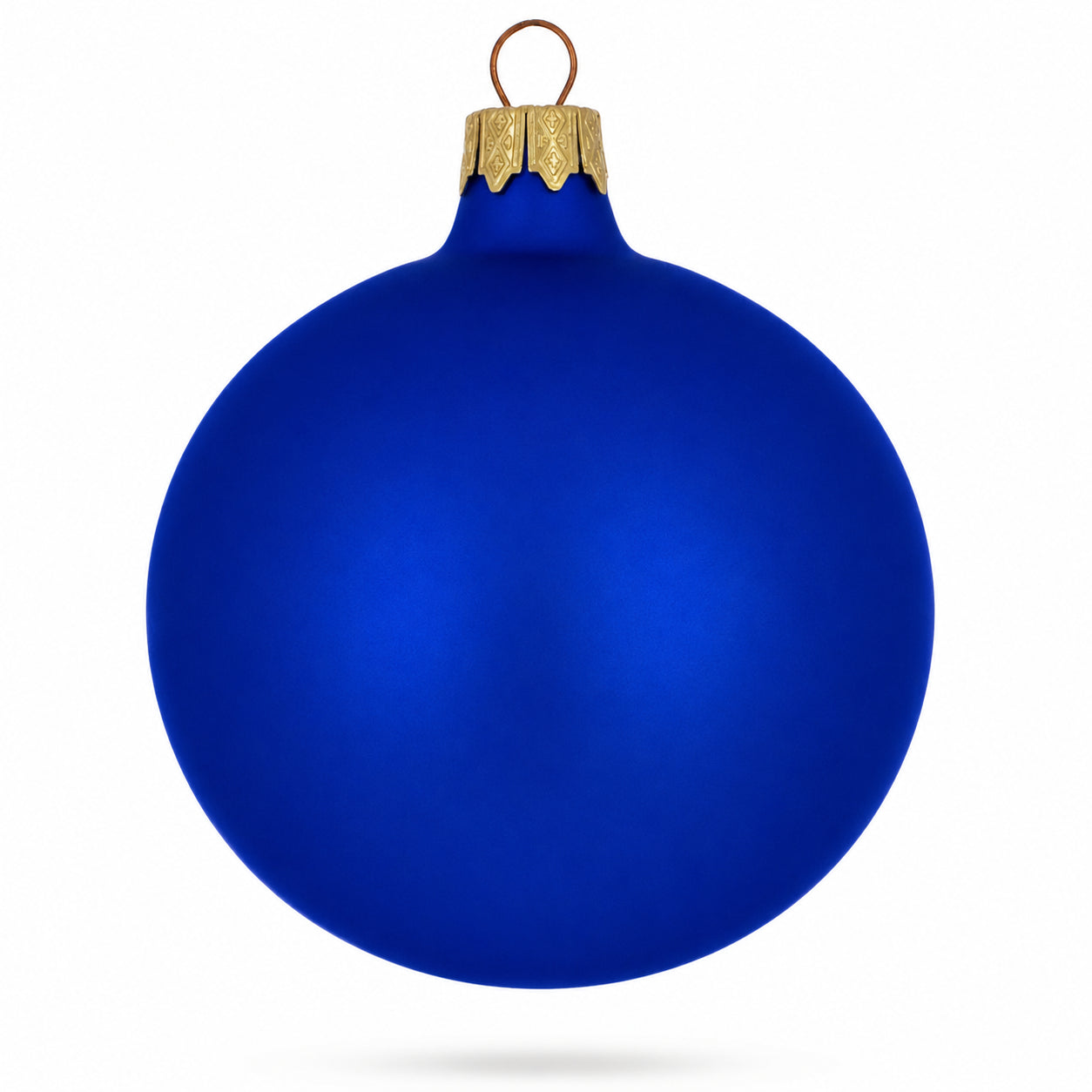 Set of 6 Blue Matte Glass Ball Christmas Ornaments 3.25 Inches