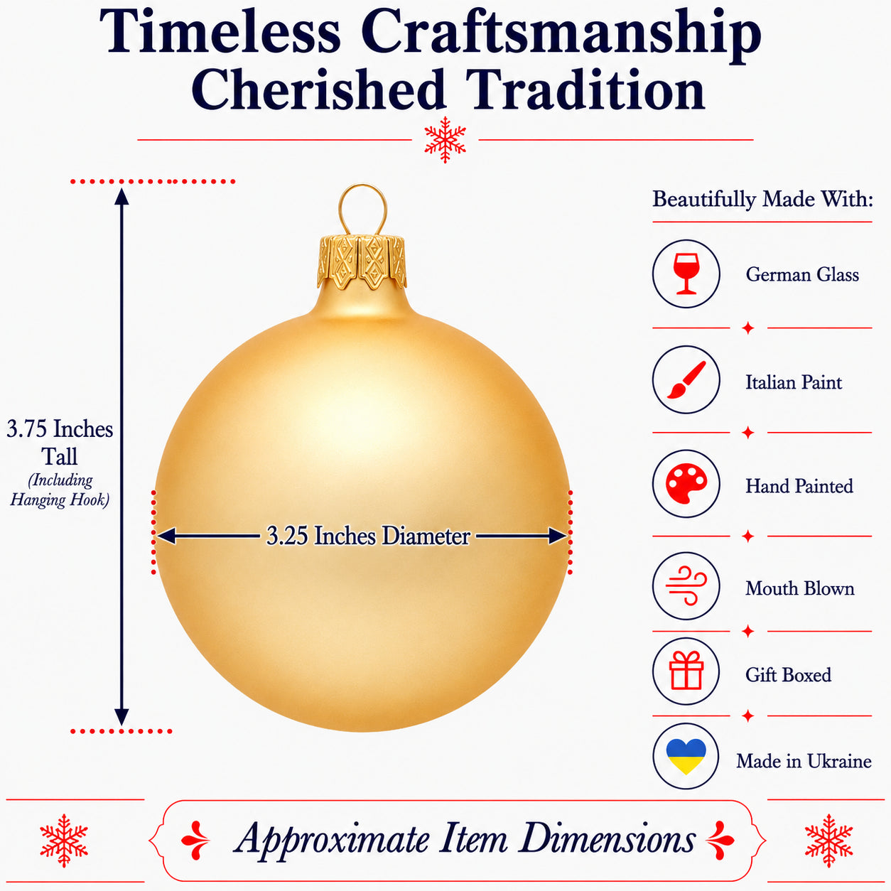 Set of 6 Rose Gold Glass Ball Ornaments 3.25 Inches