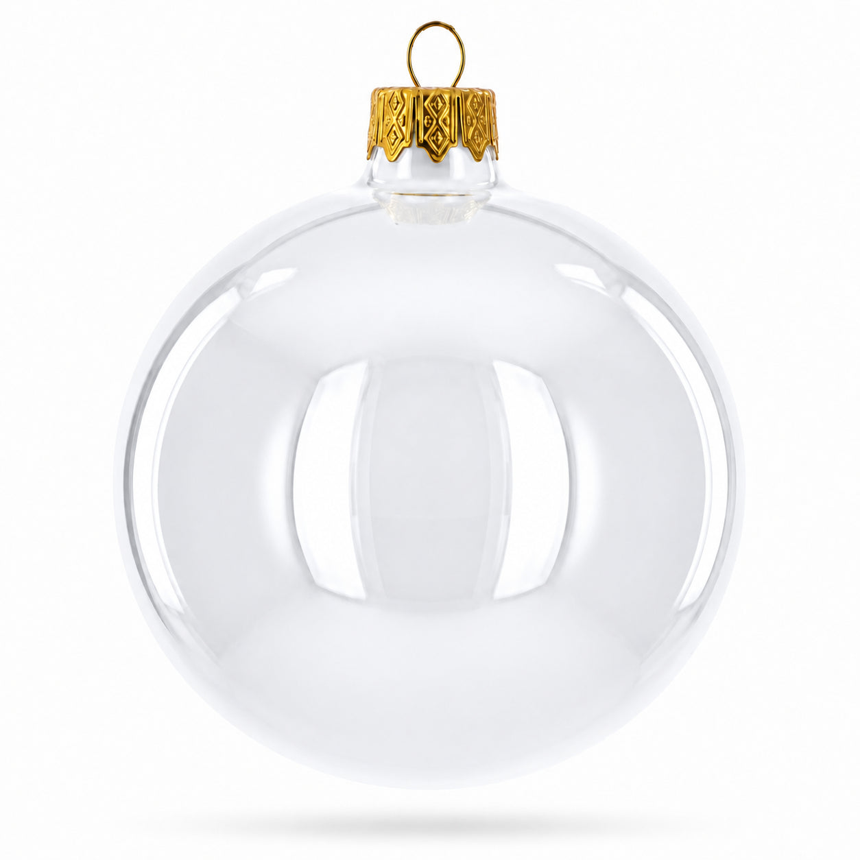 Set of 6 White Glossy Glass Ball Christmas Ornaments 3.25 Inches