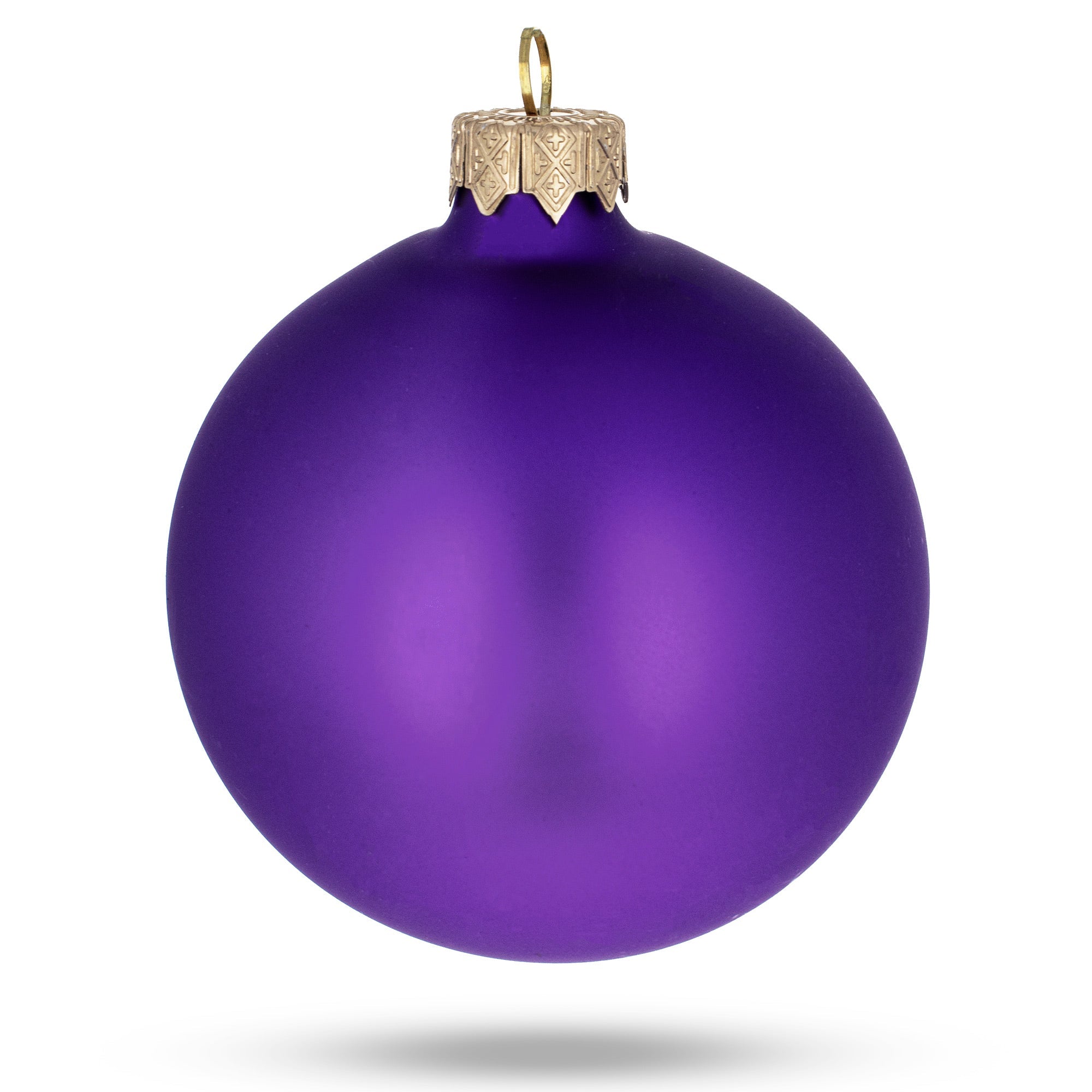 Set of 4 Matte Purple Glass Ball Christmas Ornaments 4 Inches
