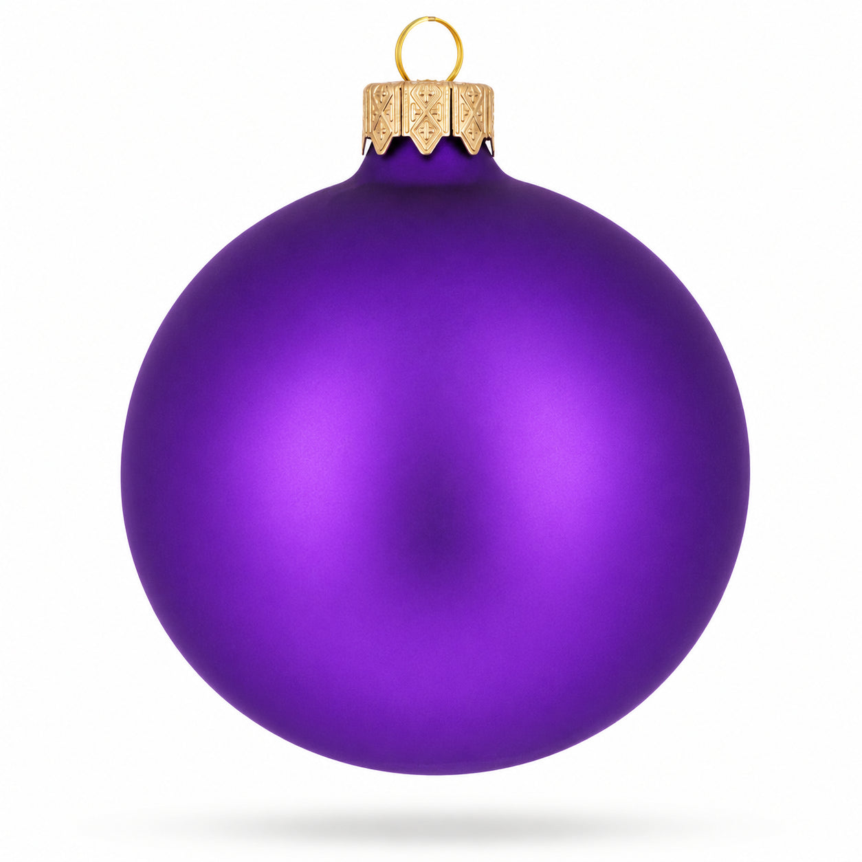 Set of 6 Purple Matte Glass Ball Christmas Ornaments 3.25 Inches
